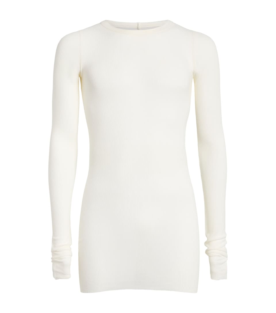 Rick Owens Mens Rib LS Long-Sleeve T-Shirt Milk