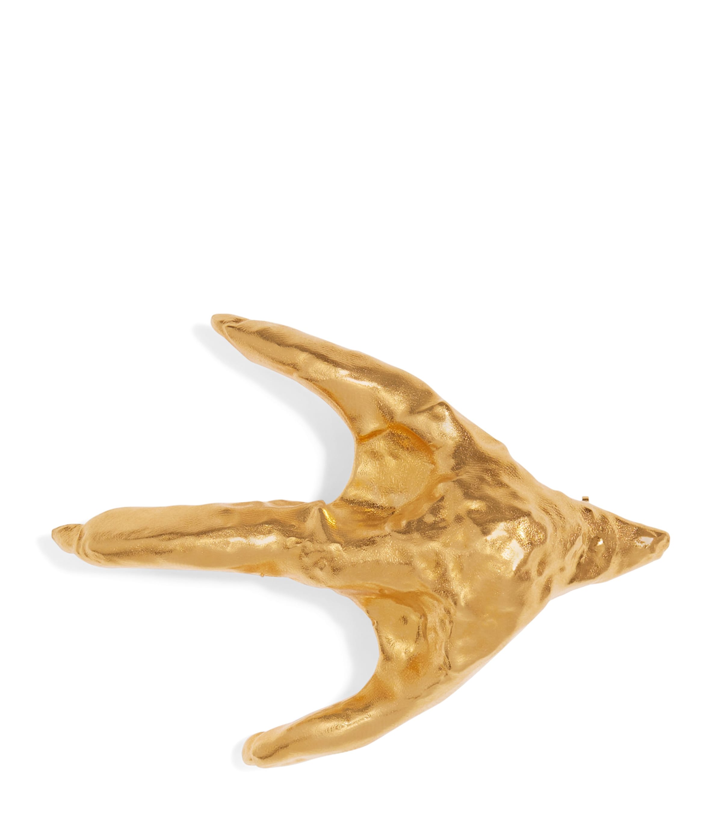 Schiaparelli Bird Claw Brooch Opaque Gold