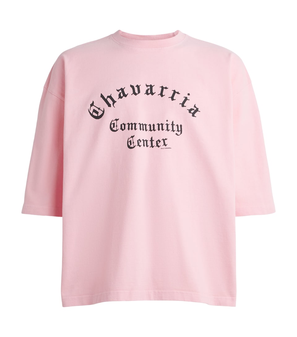Willy Chavarria Mens Cotton Community Centre T-Shirt Chicle