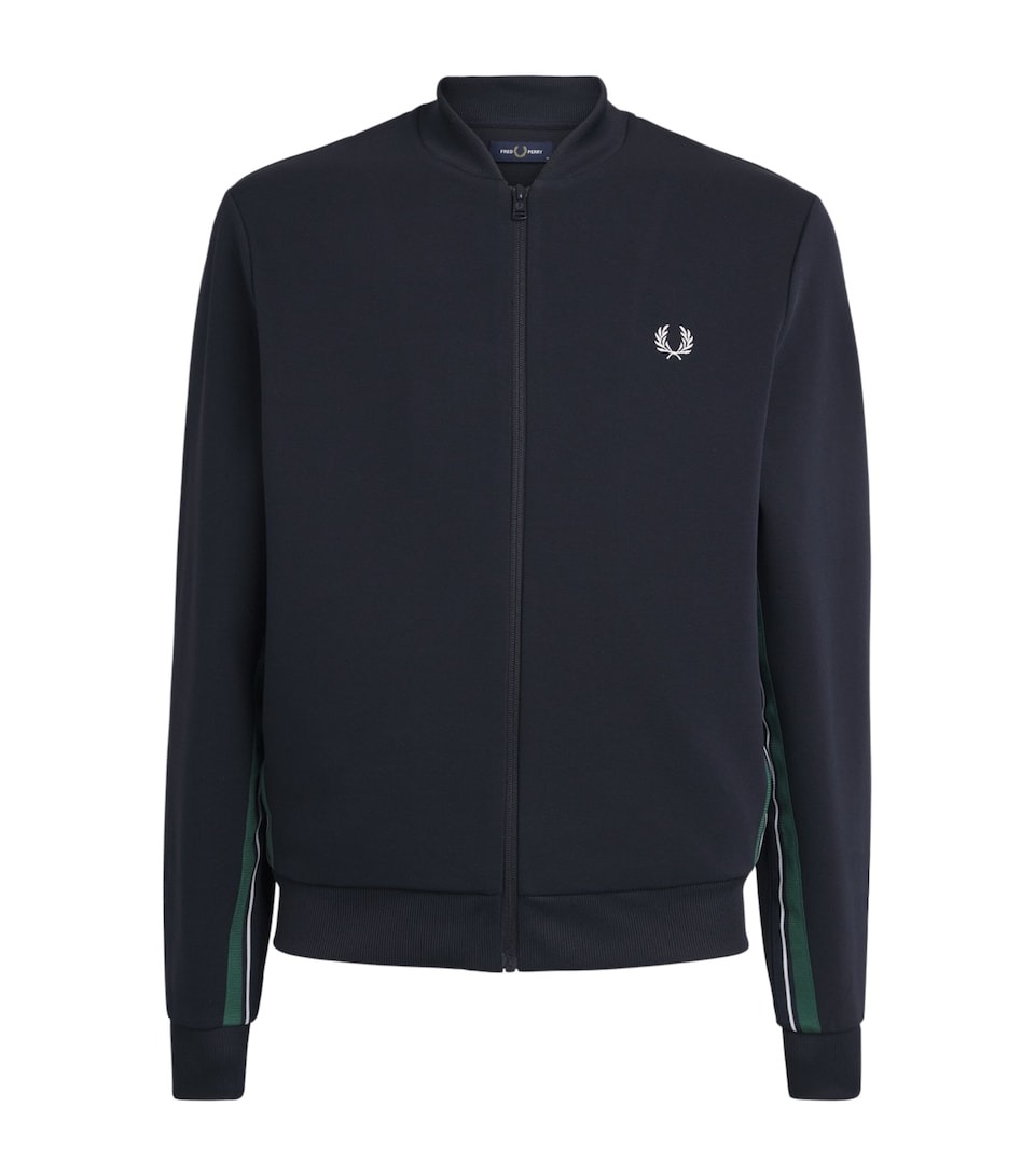 Fred Perry Mens Stripe Tape Track Jacket Navy