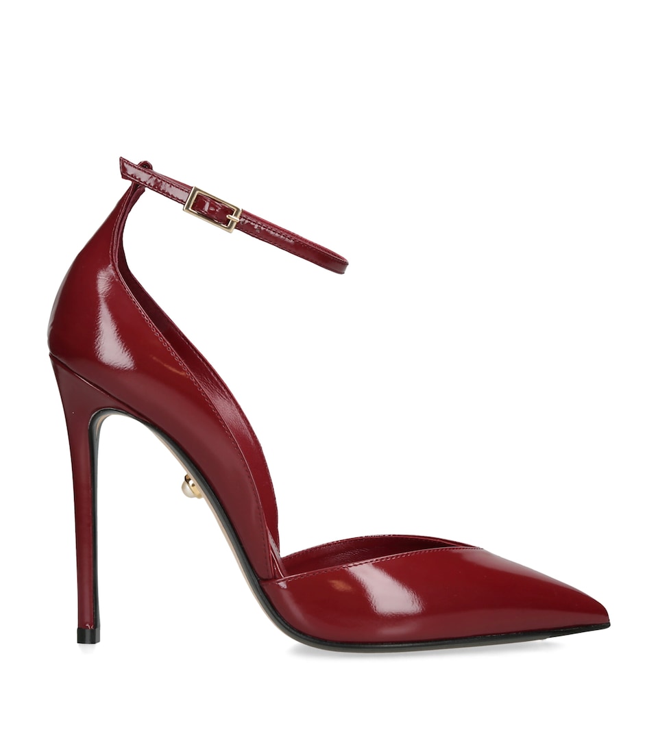 Alevì Patent Leather Camilla Heeled Pumps 110 Red/dark