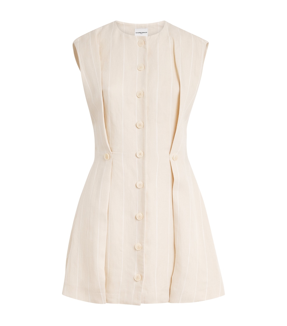 Claudie Pierlot Womens Stripe Mini Dress Sand