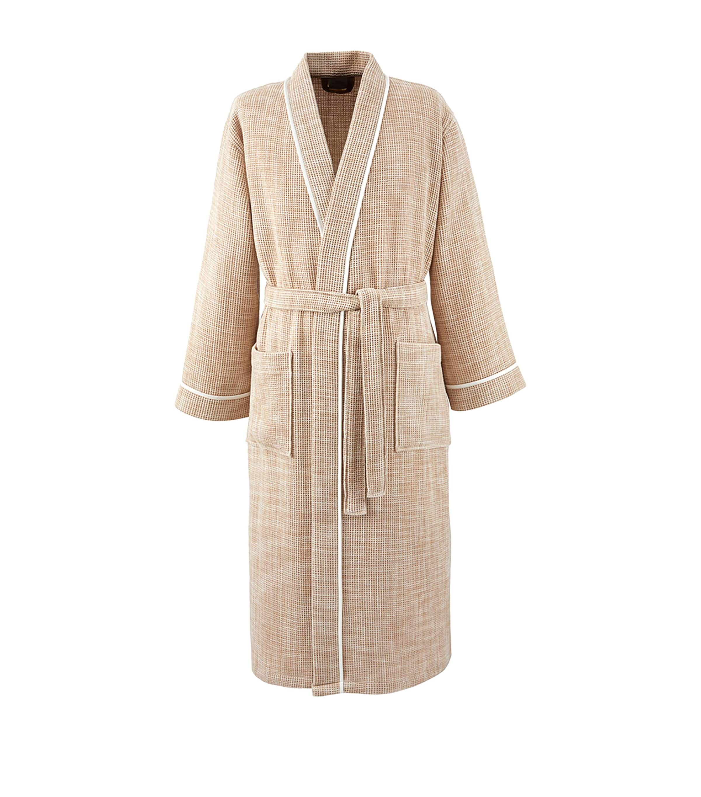 Yves Delorme Cotton Leo Bathrobe Beige