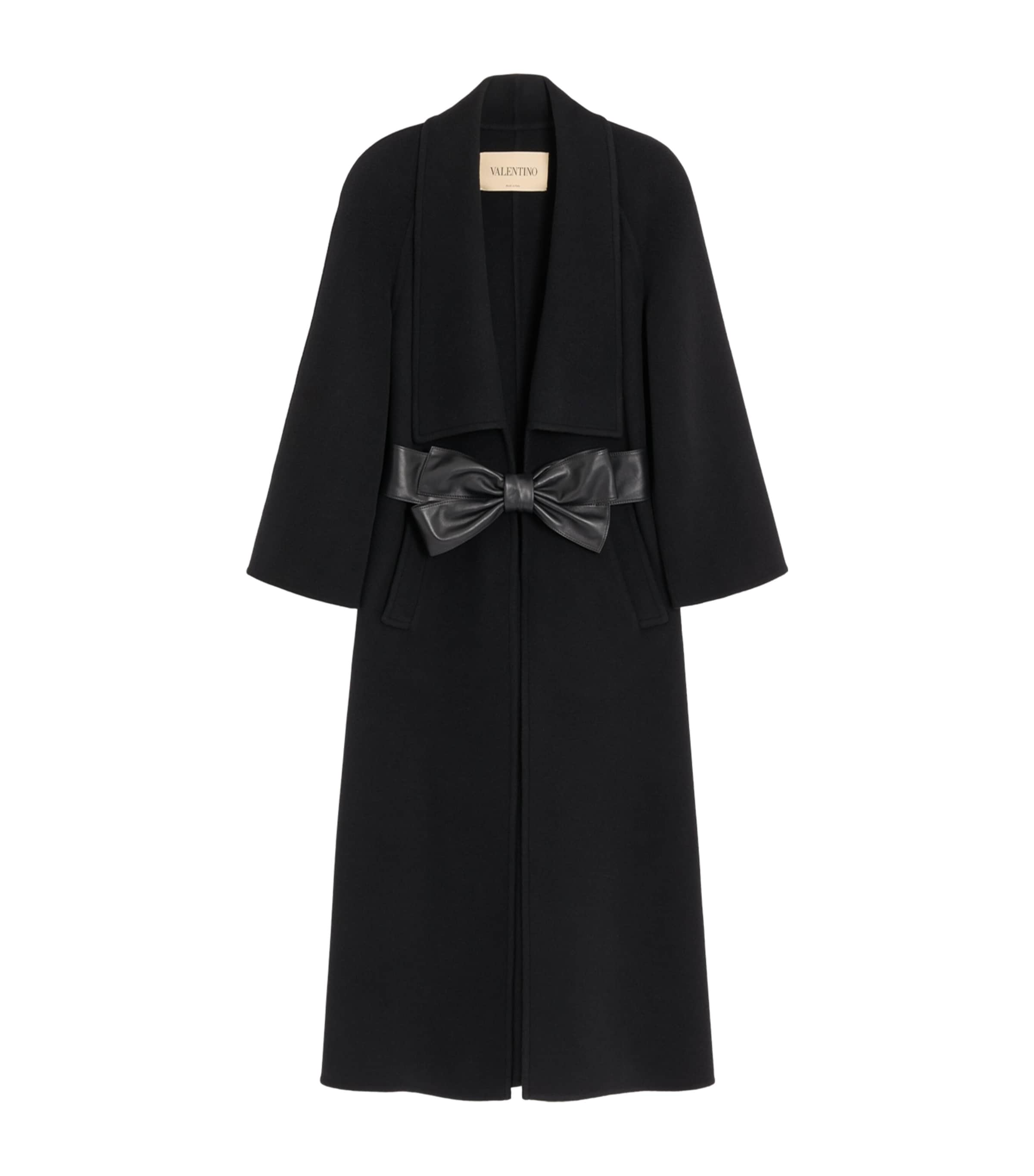 Valentino Womens Virgin Wool-Cashmere Belted Coat