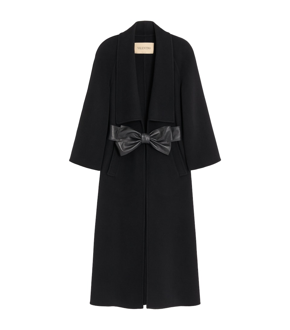 Valentino Womens Virgin Wool-Cashmere Belted Coat