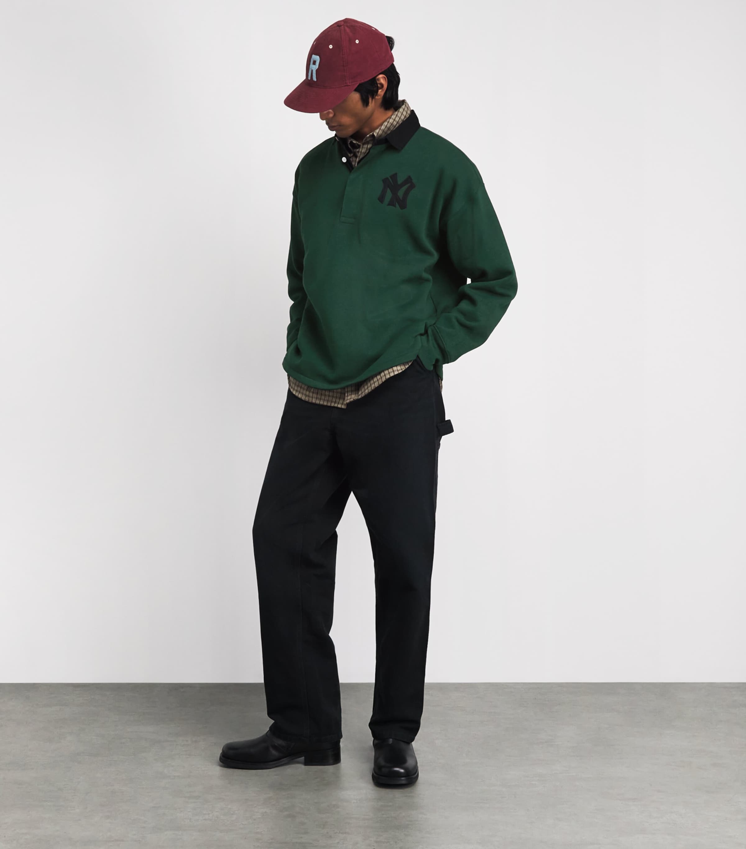 Polo Ralph Lauren Mens x Yankees Cotton Rugby Shirt Moss Agate