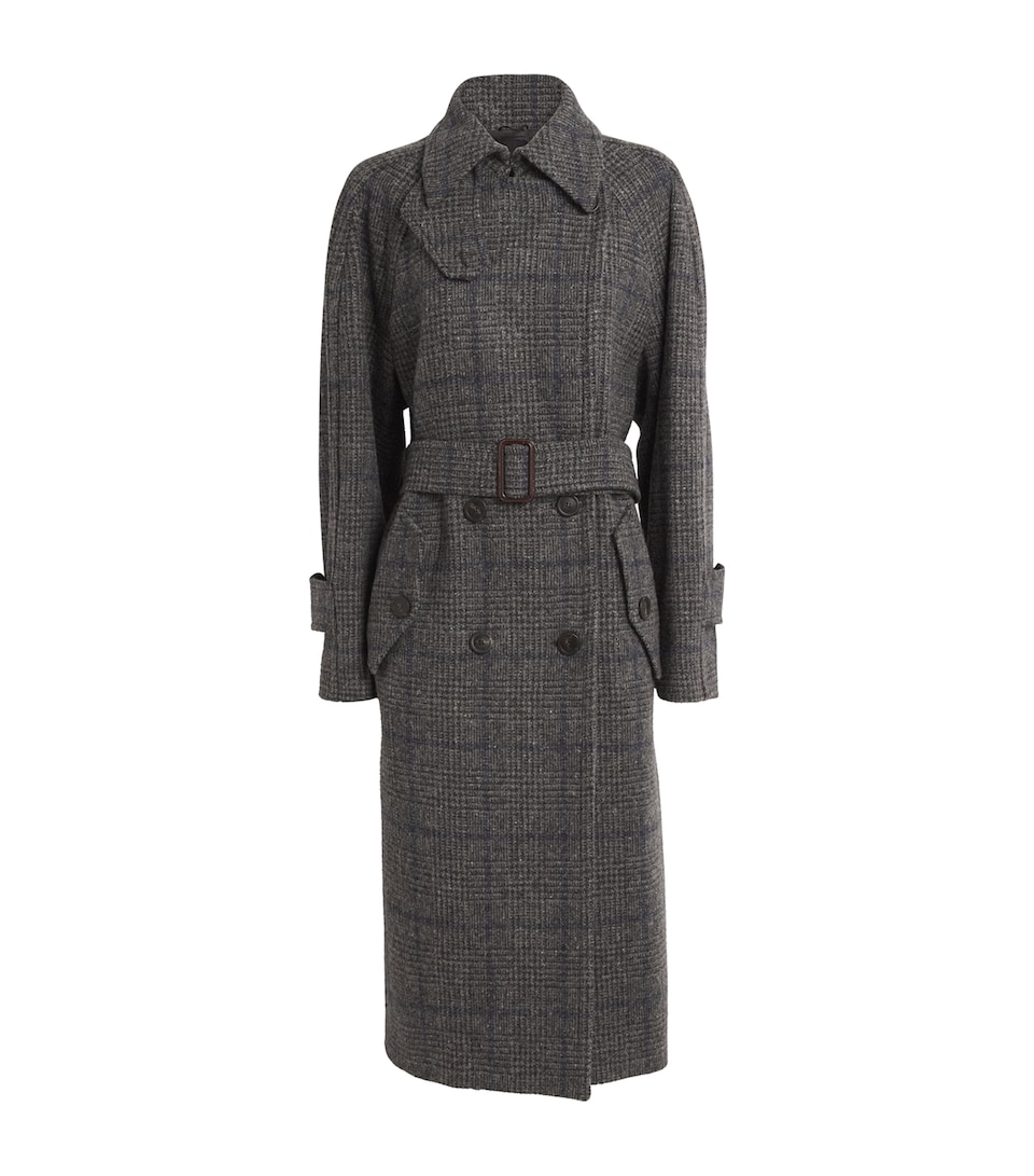 Wool Tweed Prince of Wales Check Overcoat