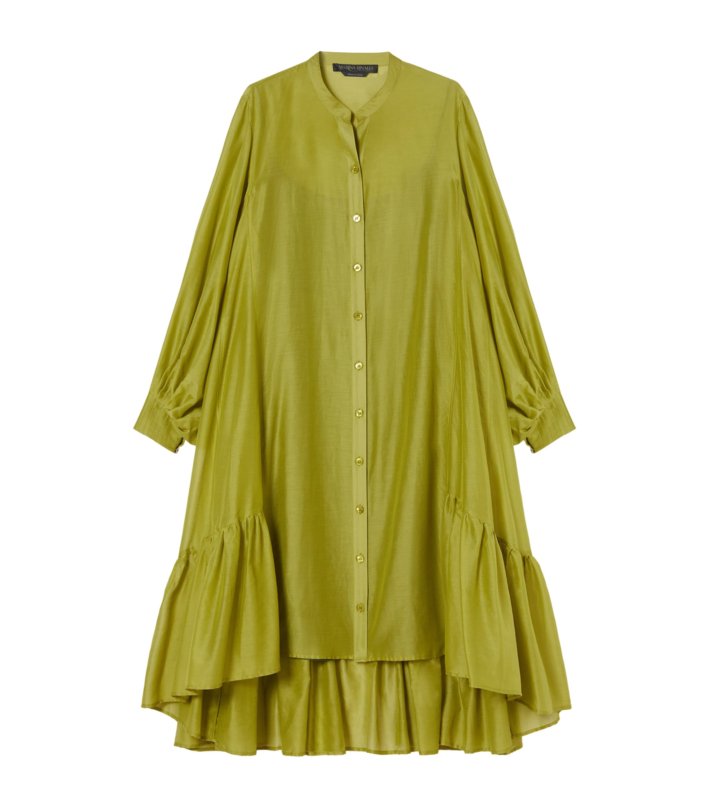 x Maccapani Cotton-Silk Macro Midi Dress