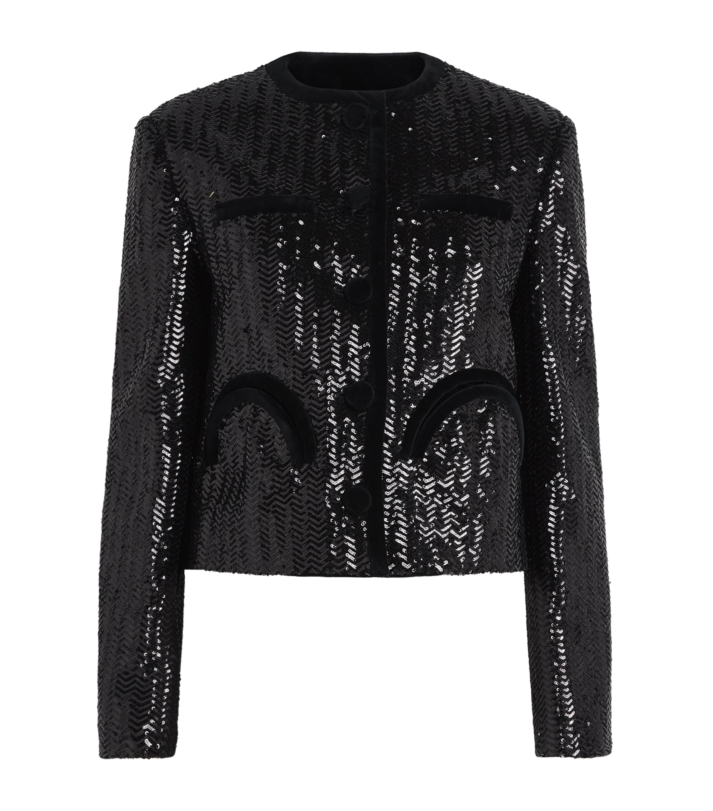 Blazé Milano Womens Sequin All About You Bolero Jacket Black