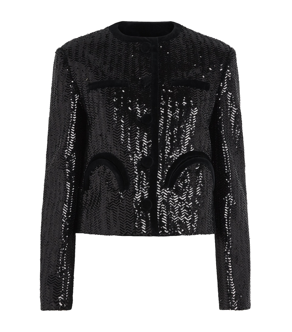 Blazé Milano Womens Sequin All About You Bolero Jacket Black