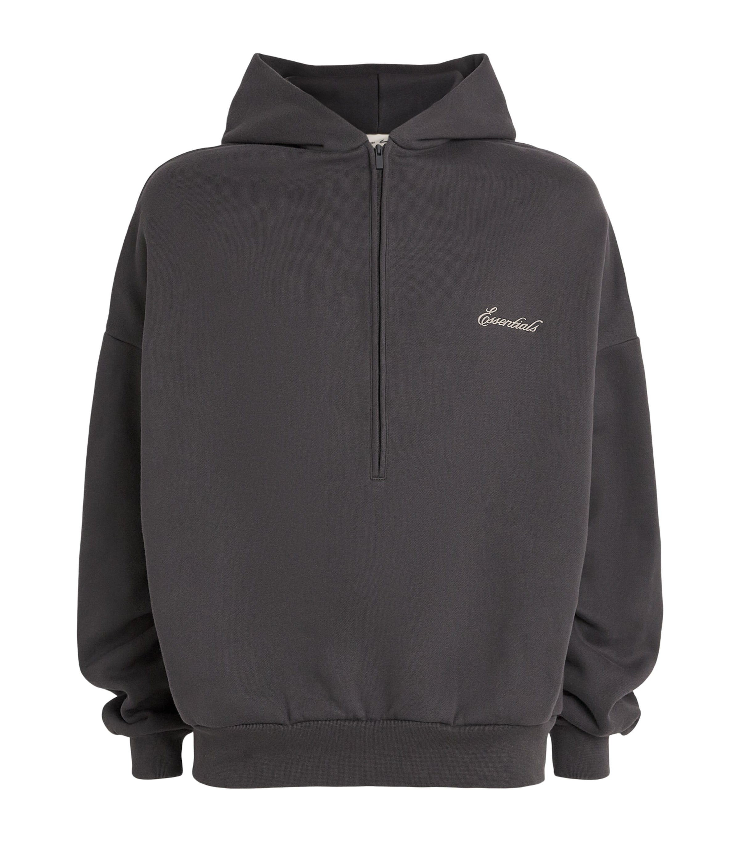 FEAR OF GOD ESSENTIALS Mens Signature Lounge Half-Zip Hoodie Ink