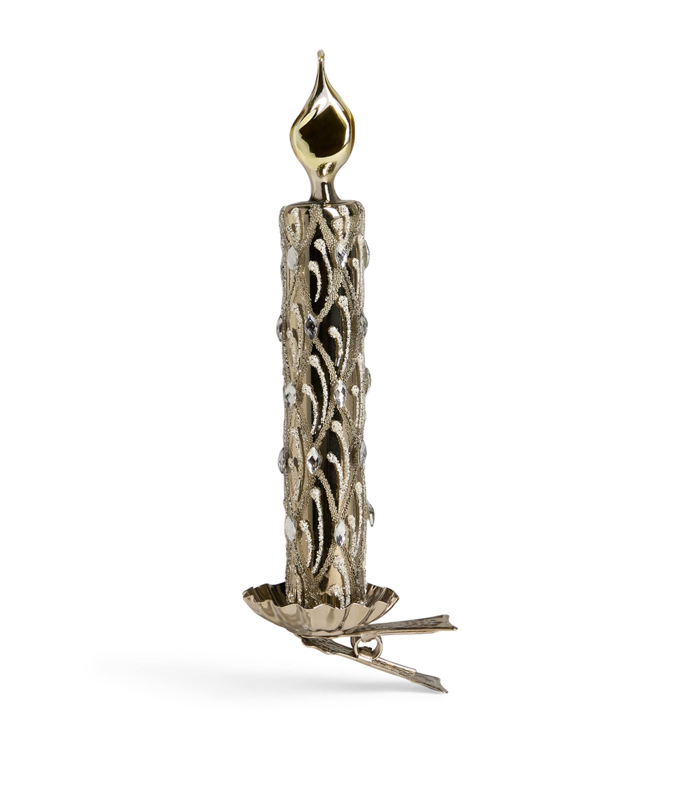 Harrods Crystal-Embellished Candle Clip Graphite Lacquer