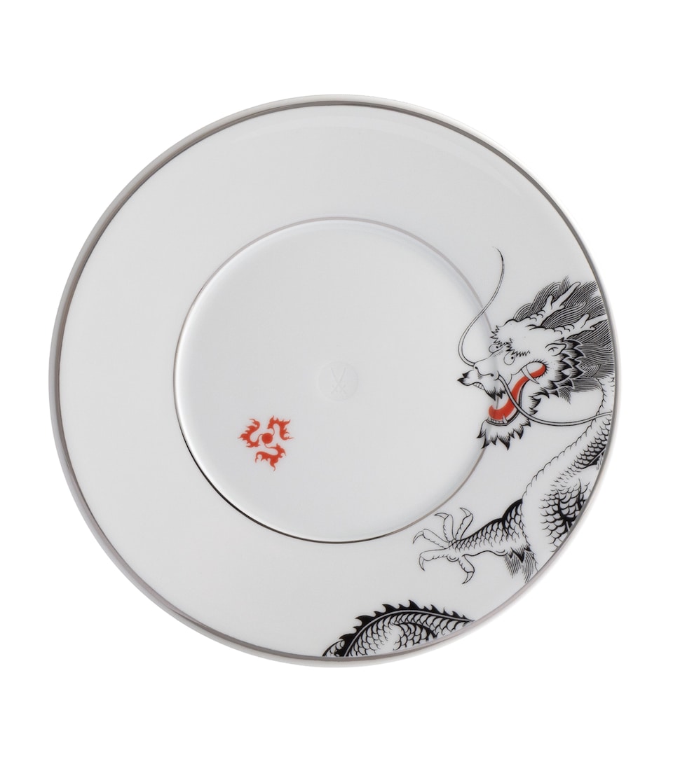 Porcelain-Platinum Lucky Dragon Side Plate (18cm)