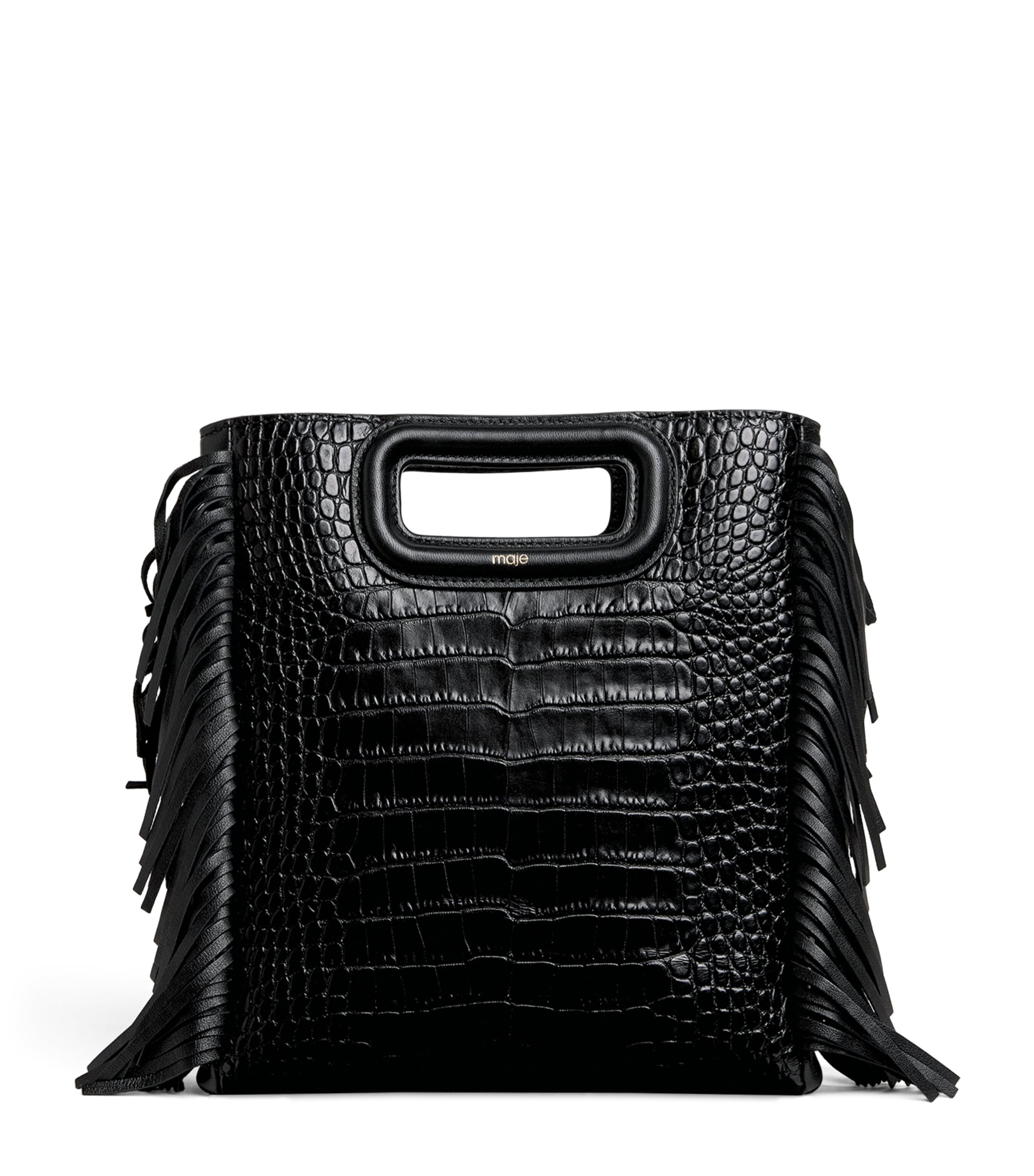 Maje Leather M Cross-Body Bag Black