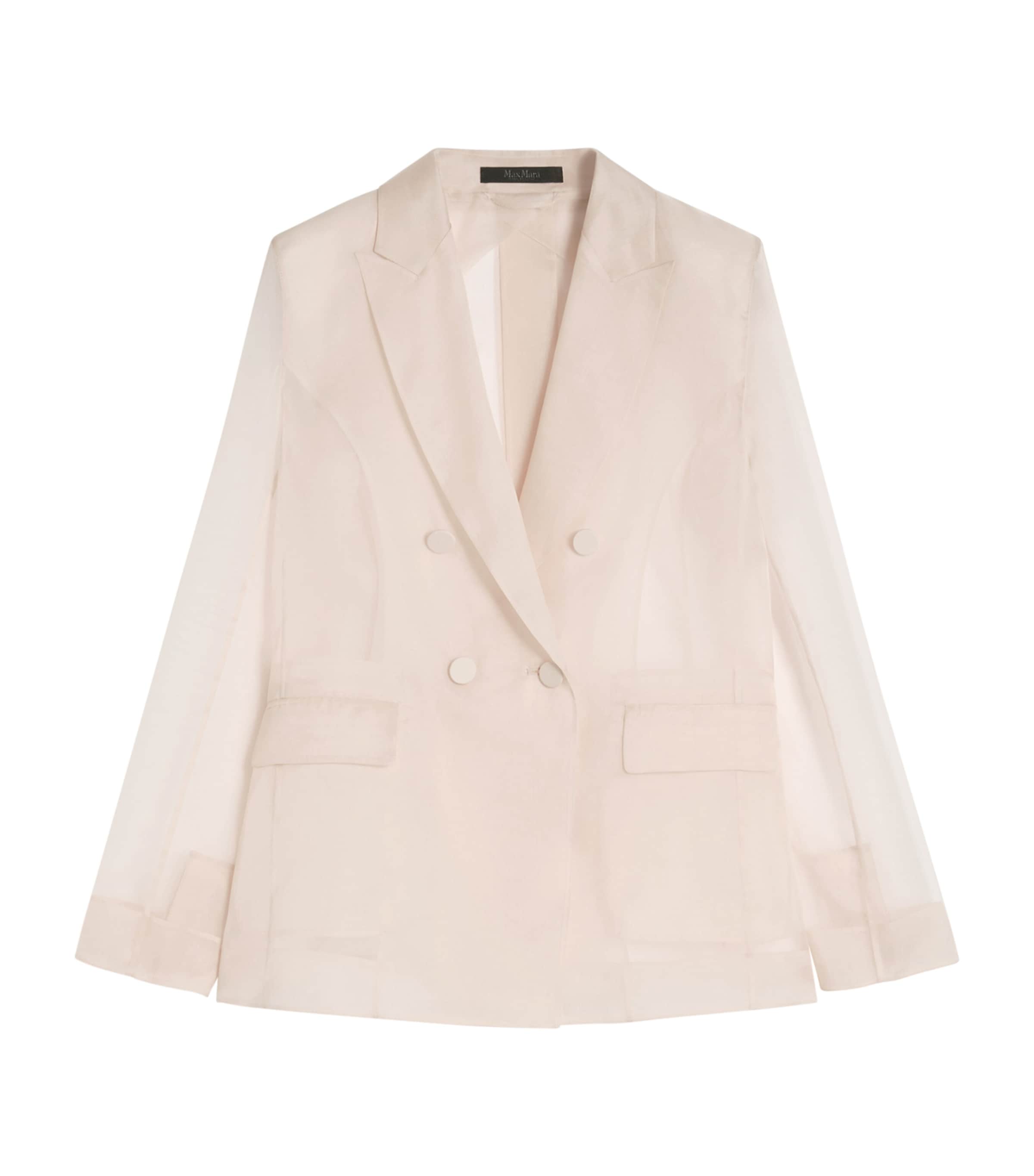 Silk Organza Double-Breasted Blazer