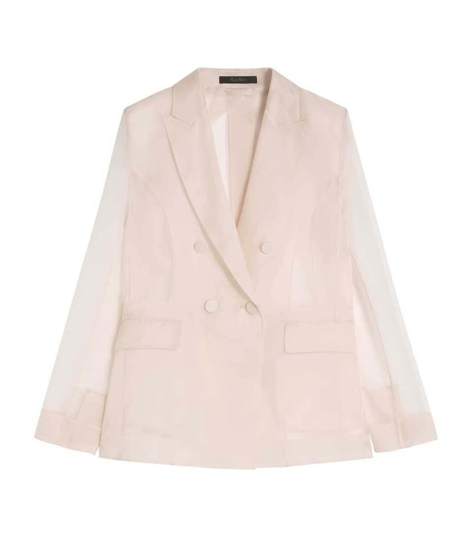 Silk Organza Double-Breasted Blazer