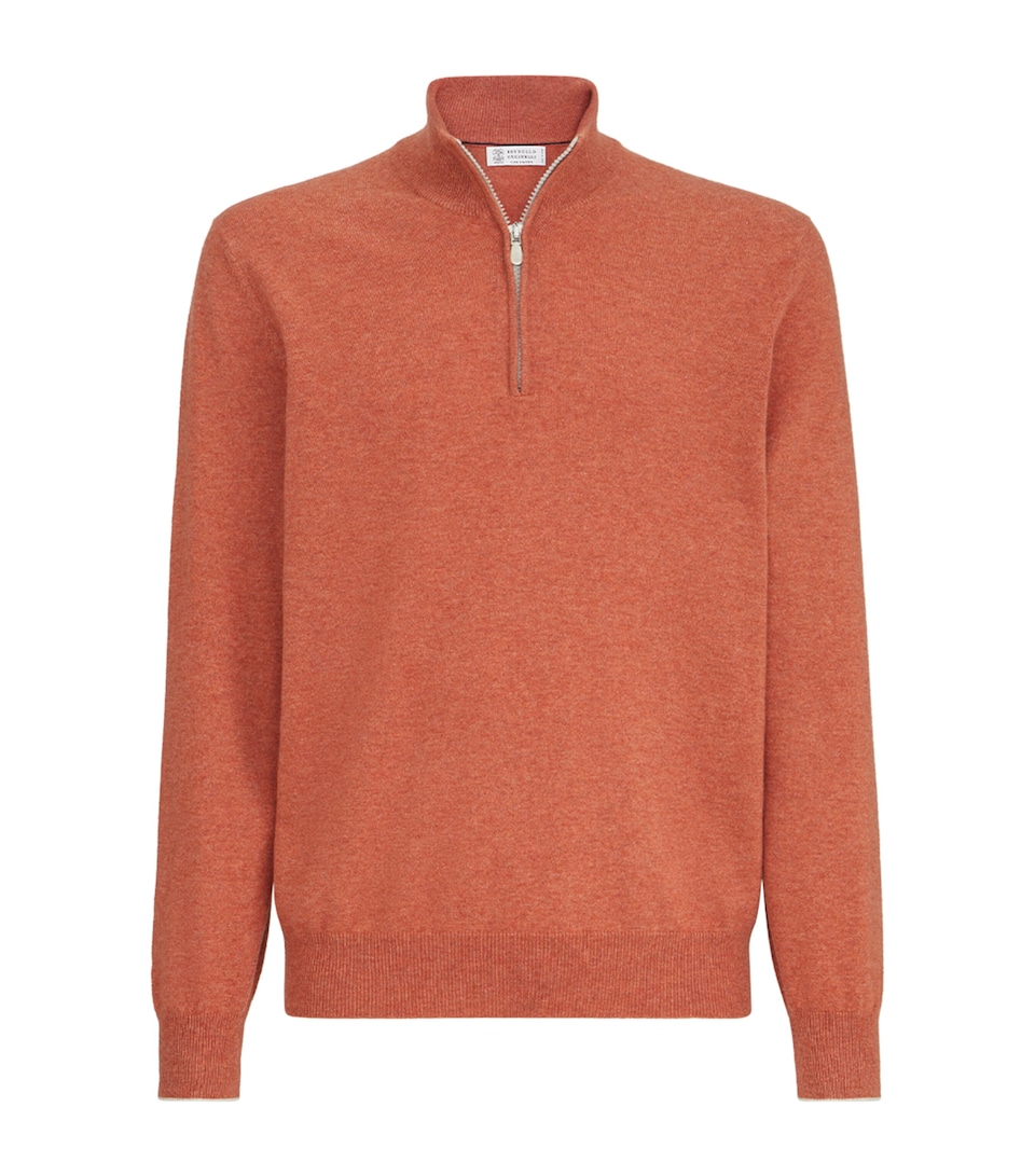 Brunello Cucinelli Mens Cashmere Quarter-Zip Sweater