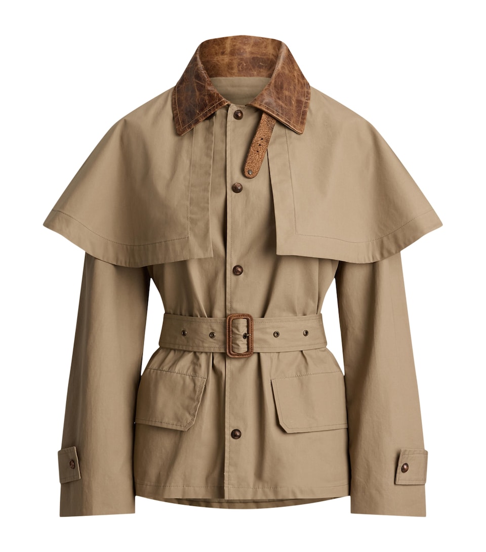 Ralph Lauren Collection Womens Brannigan Short Trench Coat Taupe