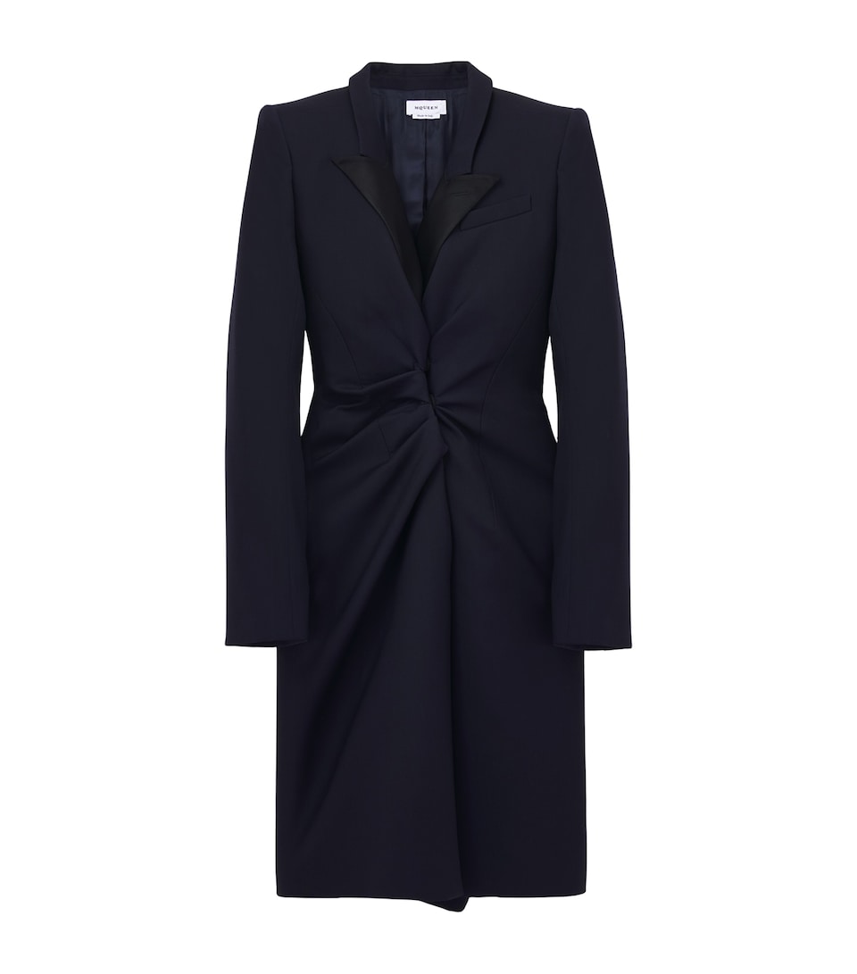 Wool Twisted-Lapel Coat