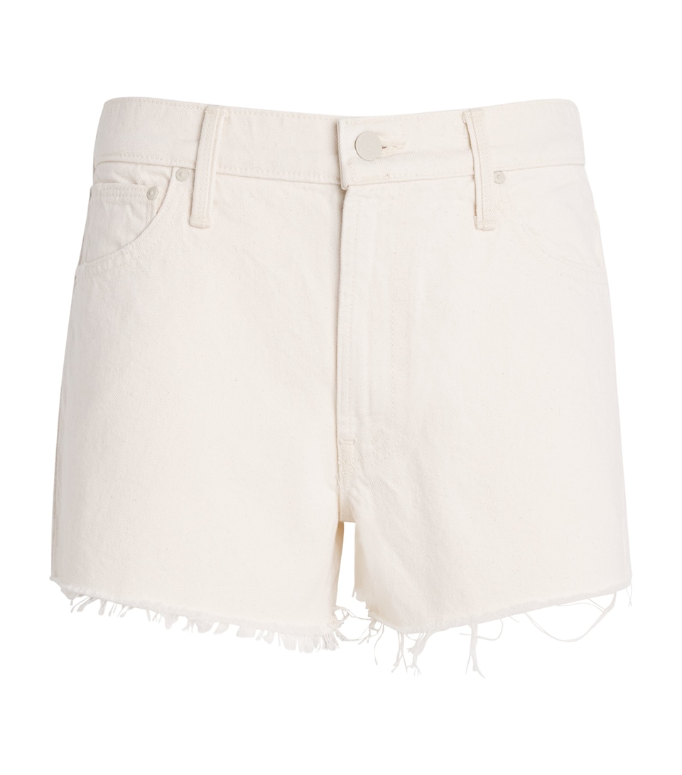 MOTHER Womens The Dodger Frayed Denim Shorts Nsl Natural Sel