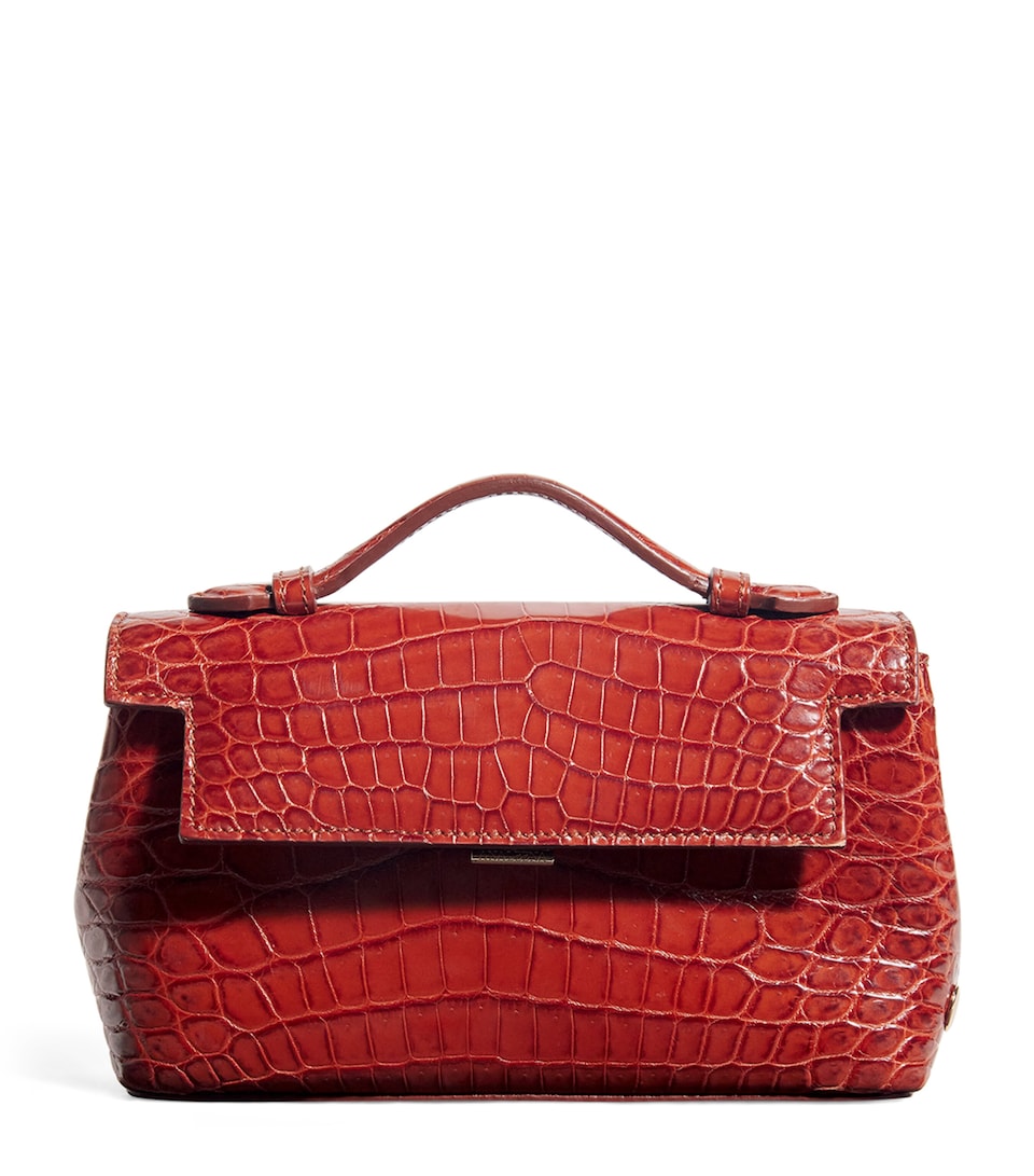 Crocodile Leather Top-Handle Bag