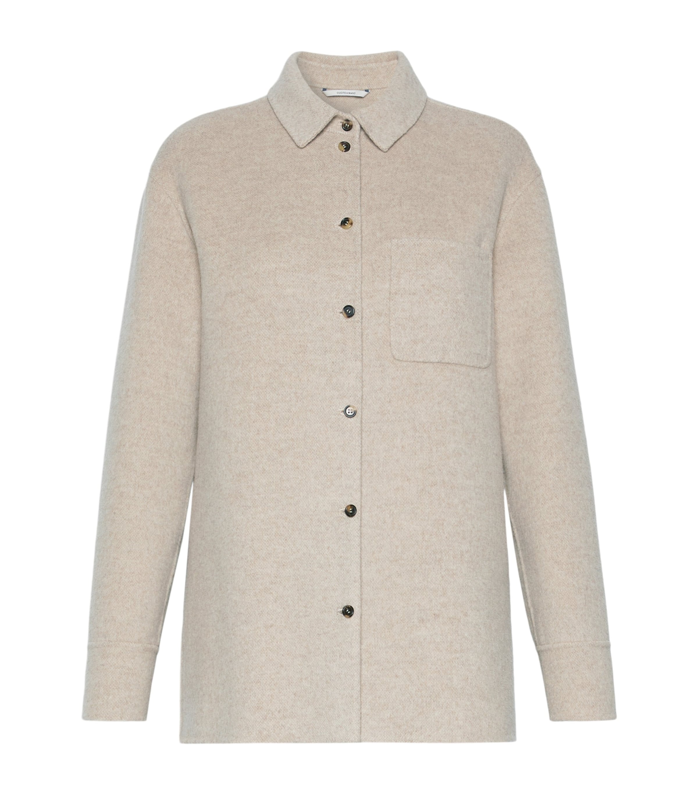 Max Mara Womens Wool-Cashmere Overshirt Sand
