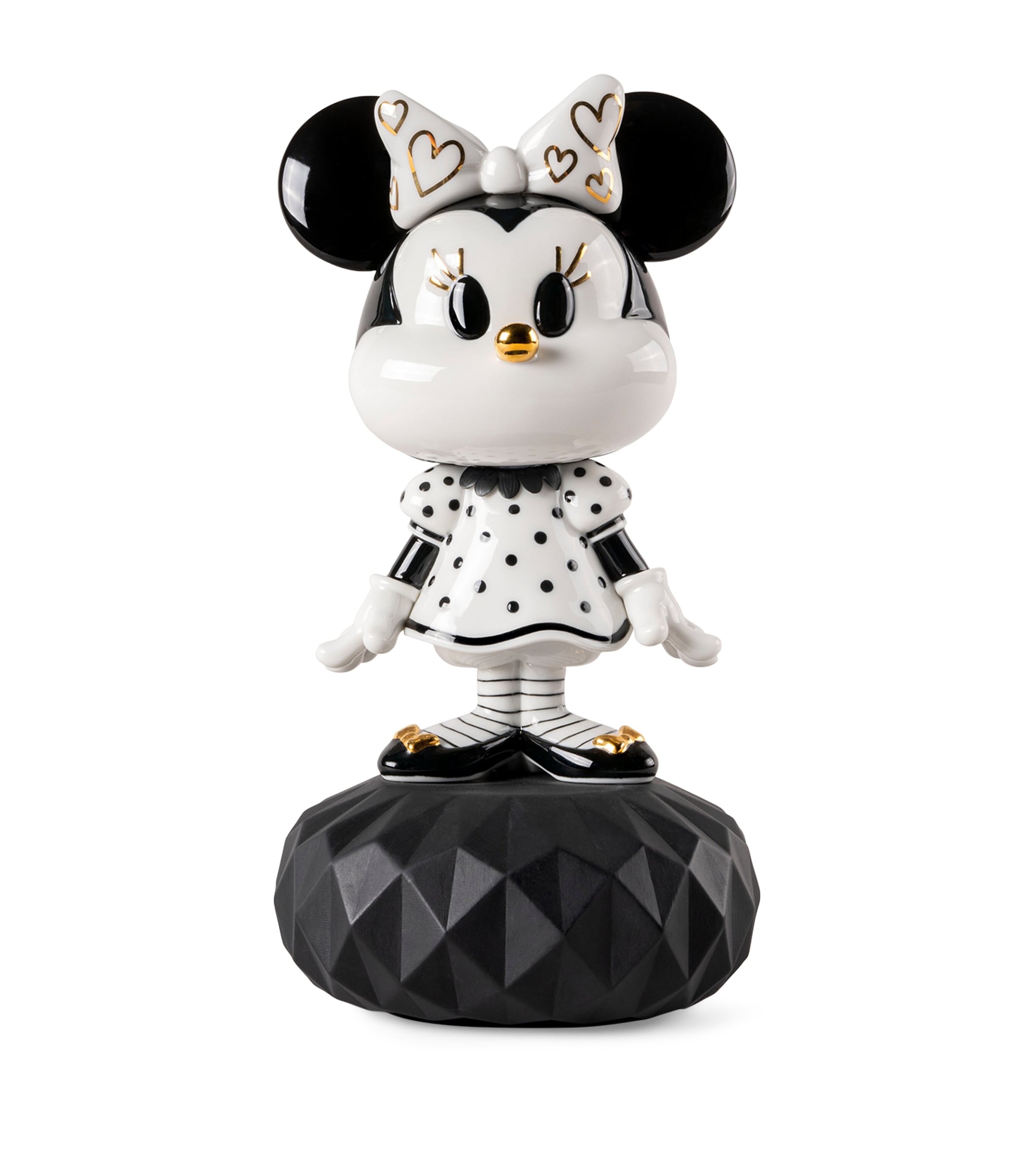 Lladró x Disney Minnie Mouse Figurine (38cm) White, Black & Gold
