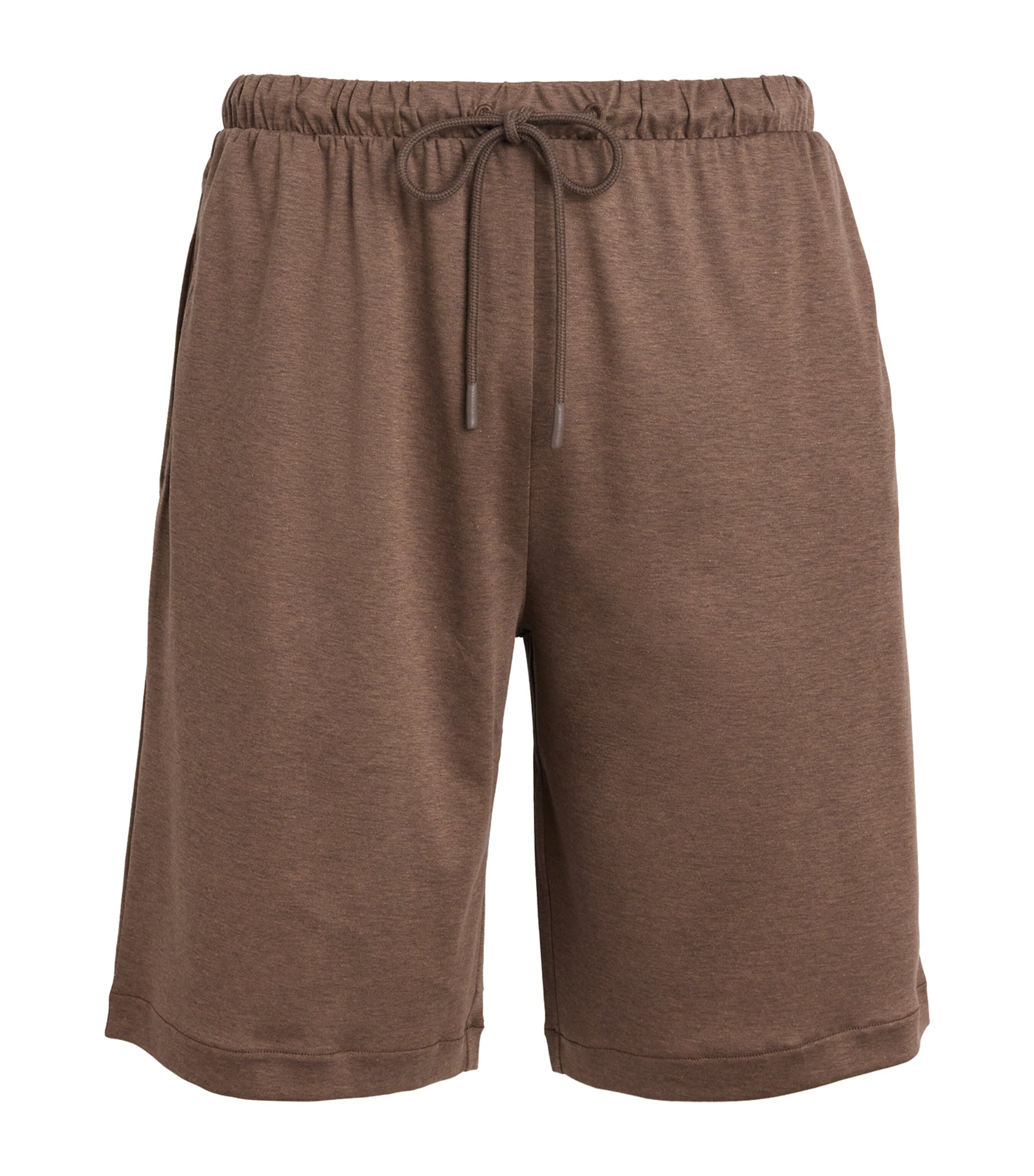 Zimmerli Mens Sea Island Cotton Pyjama Shorts Brown Melange