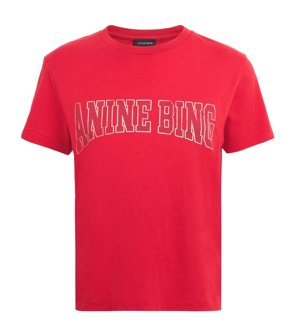 ANINE BING Womens Cotton Shelley T-Shirt Red