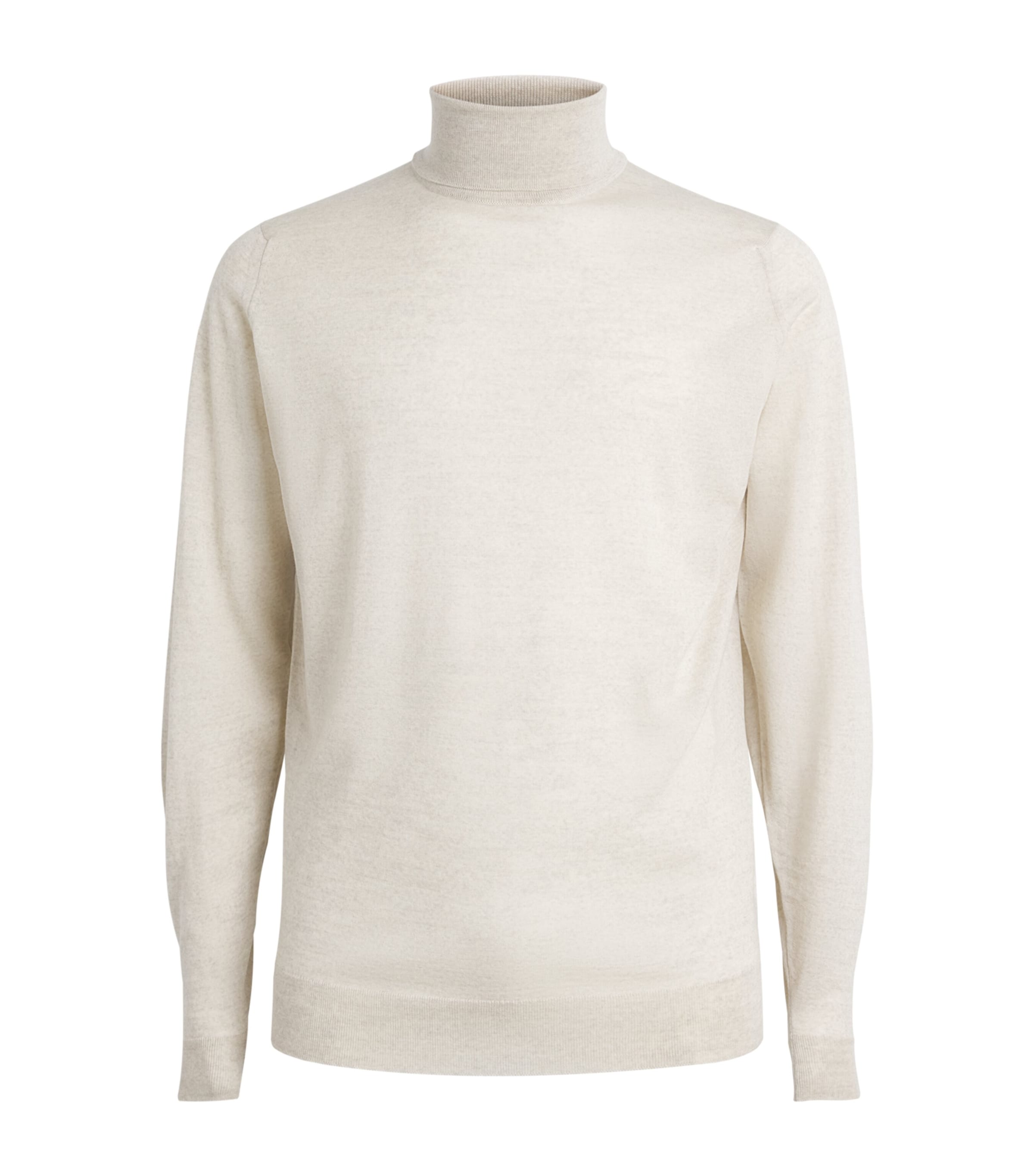 John Smedley Mens Extra Fine Merino Wool Cherwell Rollneck Sweater Grey Fleece