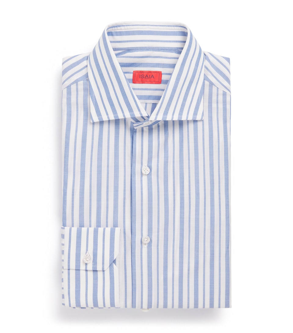 Isaia Mens Cotton Stripe Shirt