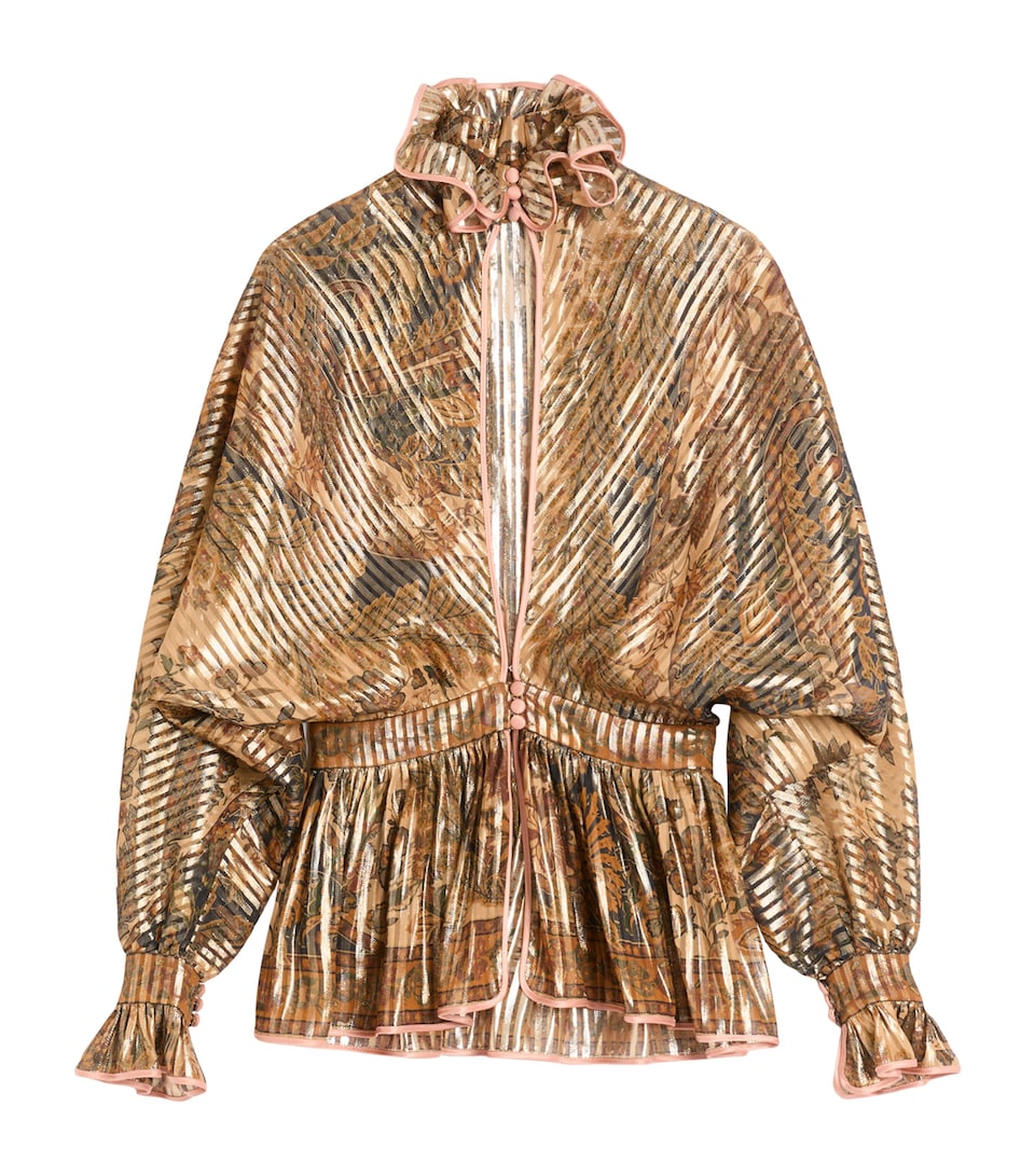 Silk-Blend Cut-Out Bouse