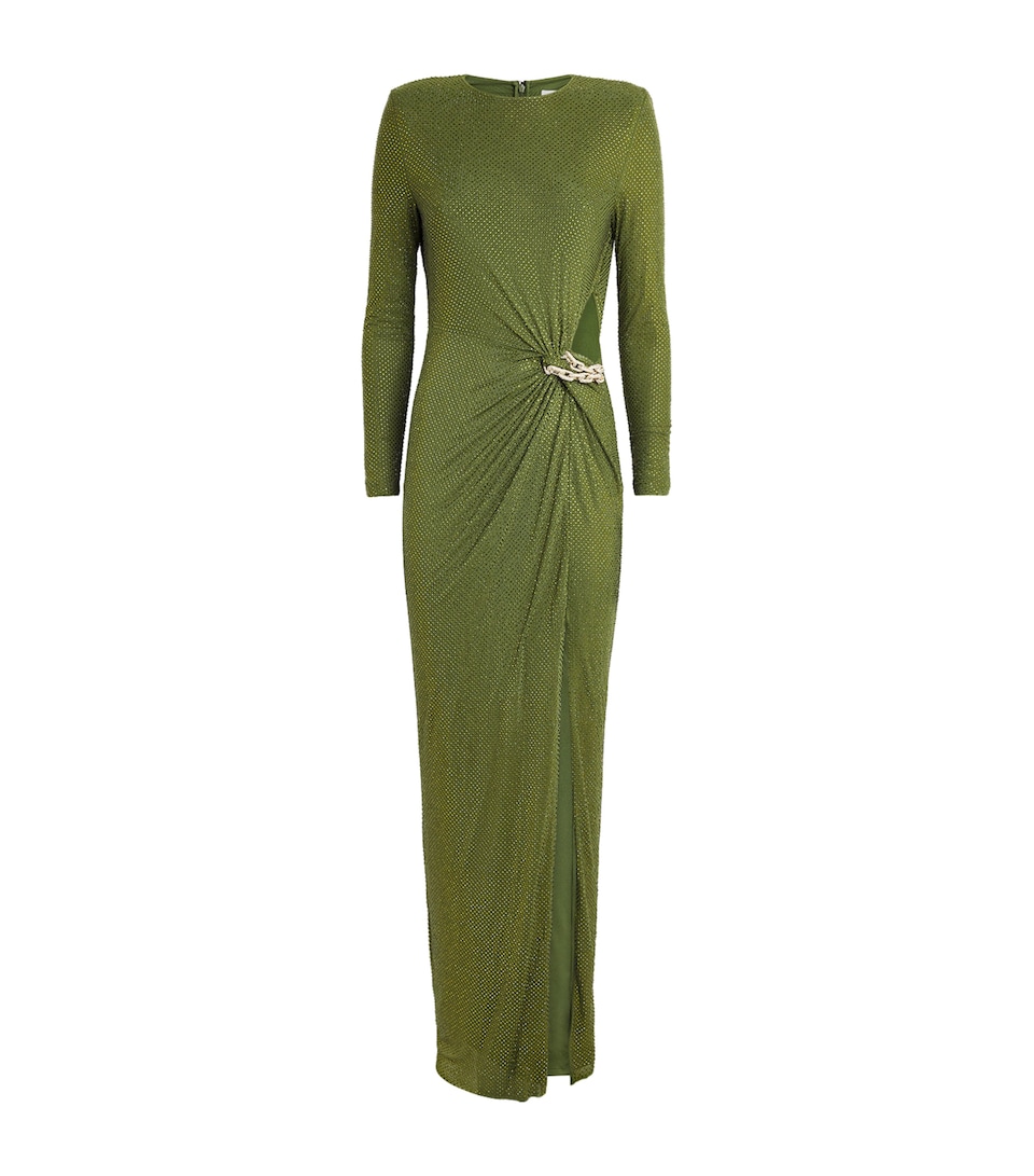 Rhinestone-Embellished Maxi Dress