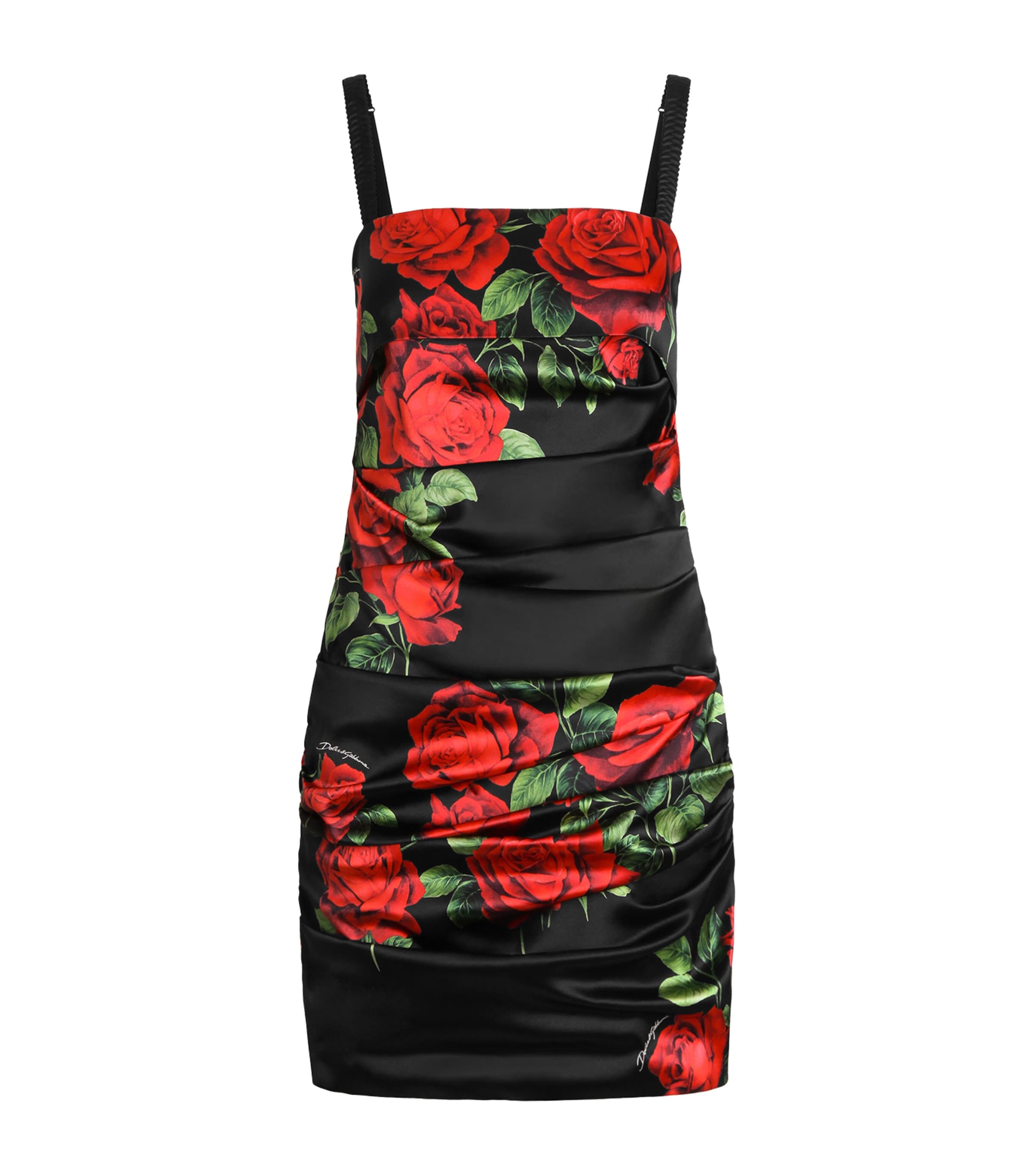 Dolce&Gabbana Womens Silk-Blend Rose Mini Dress Rose Rosse F