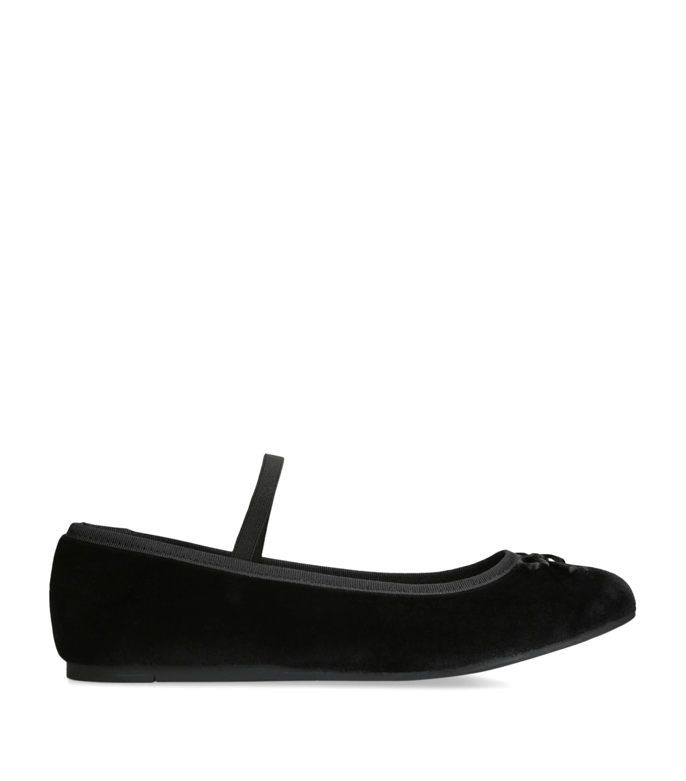 papouelli Velvet Callie Ballet Flats Black