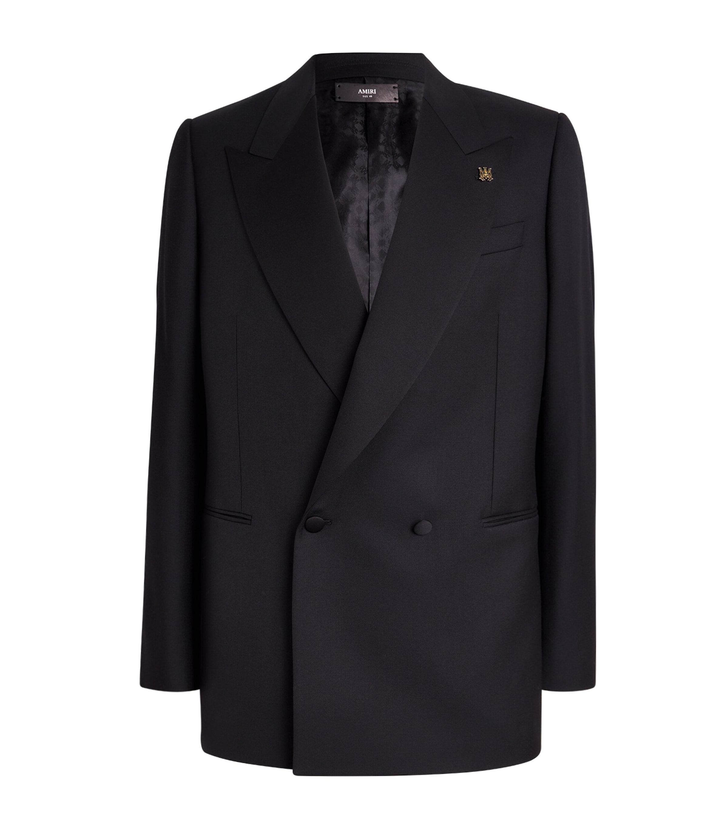 AMIRI Mens Double-Breasted Blazer Black