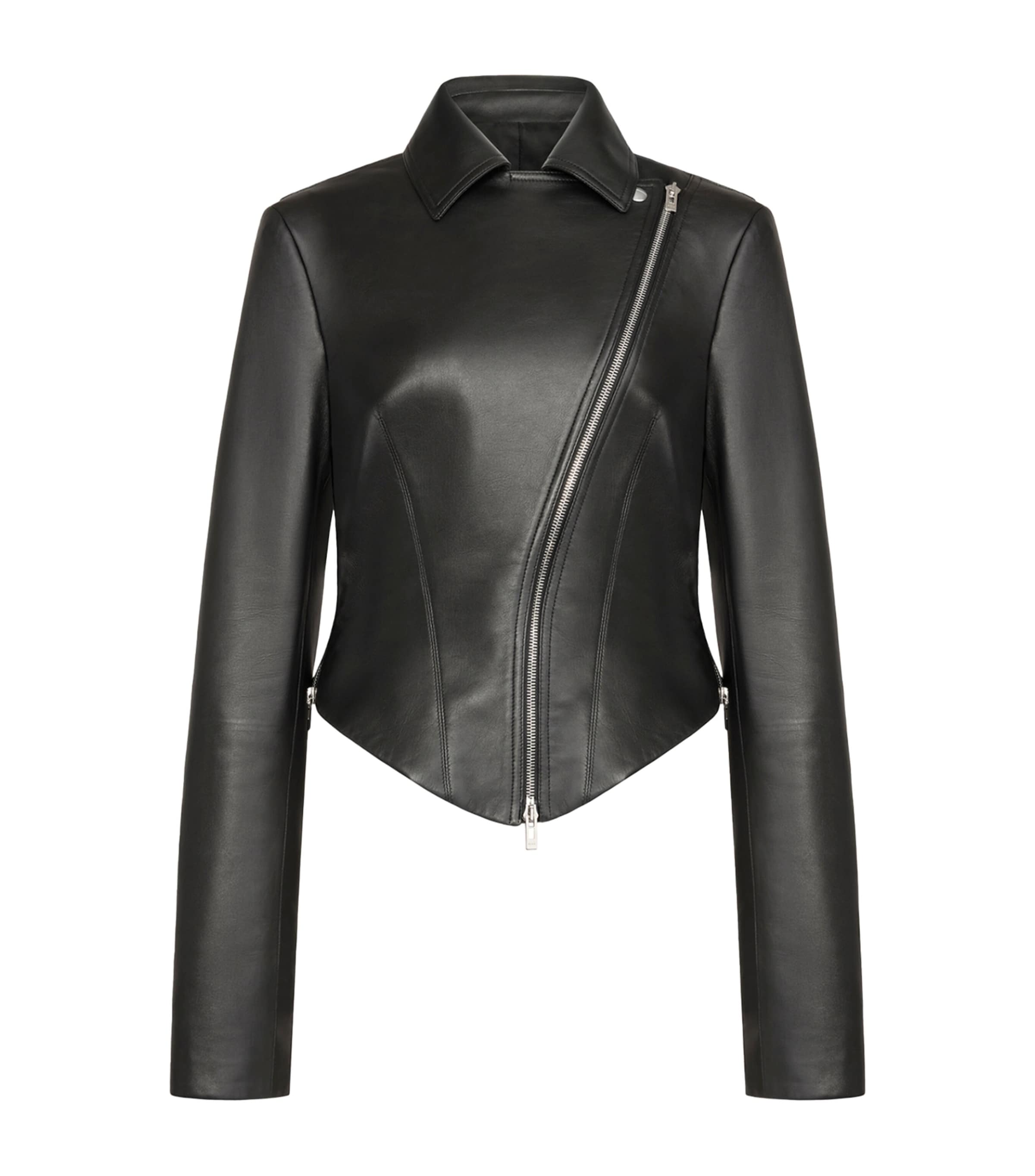 Alaïa Womens Lambskin Biker Jacket Black