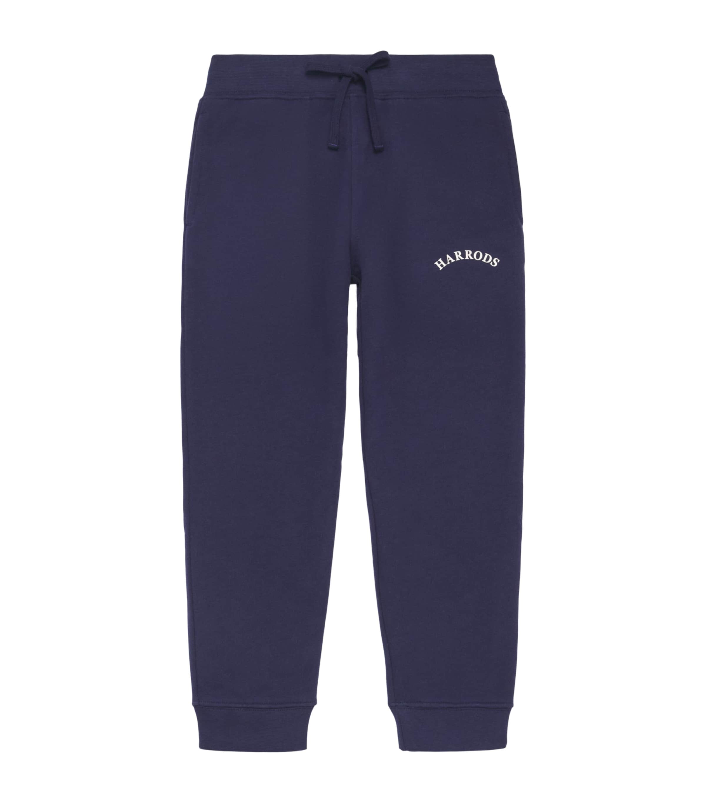 Harrods Cotton Jersey Logo Sweatpants Navy