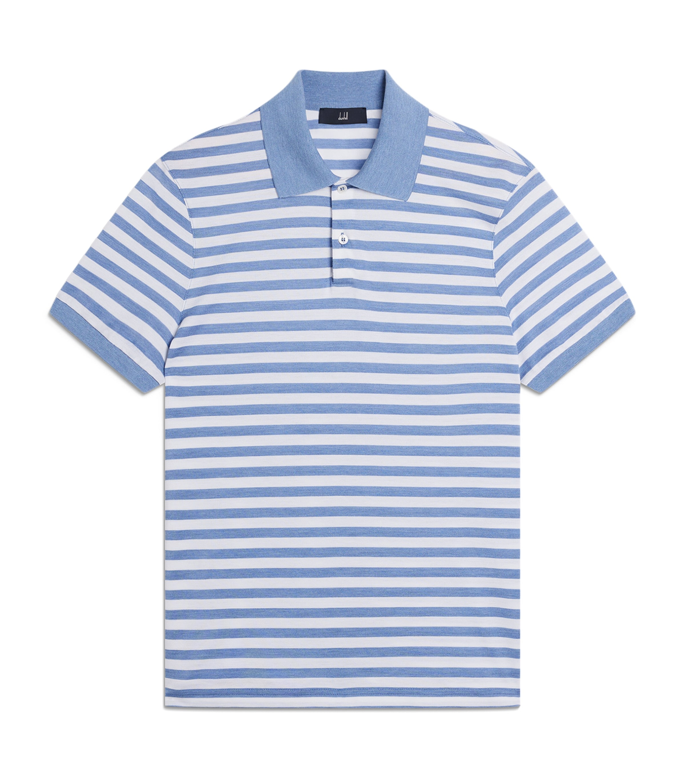 Dunhill Mens Mulberry Silk-Cotton Polo Shirt Blue