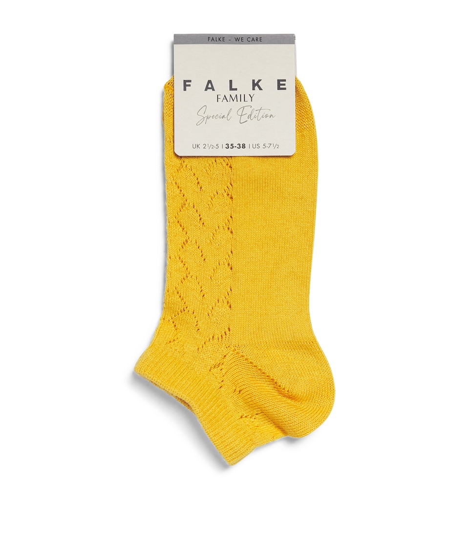 Falke Womens Cotton-Blend Pointelle Family Socks Banana