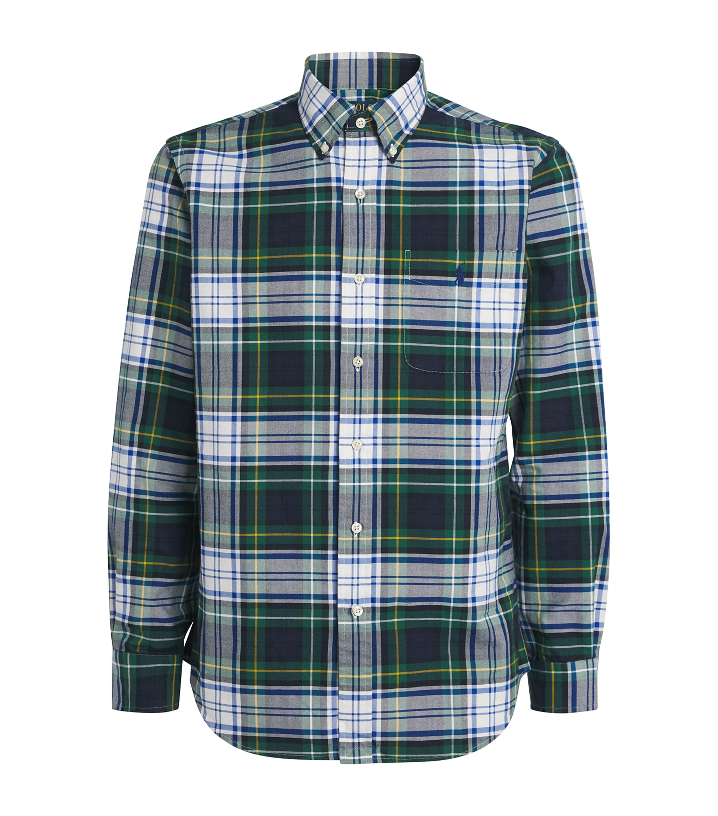Cotton Plaid Custom Fit Oxford Shirt
