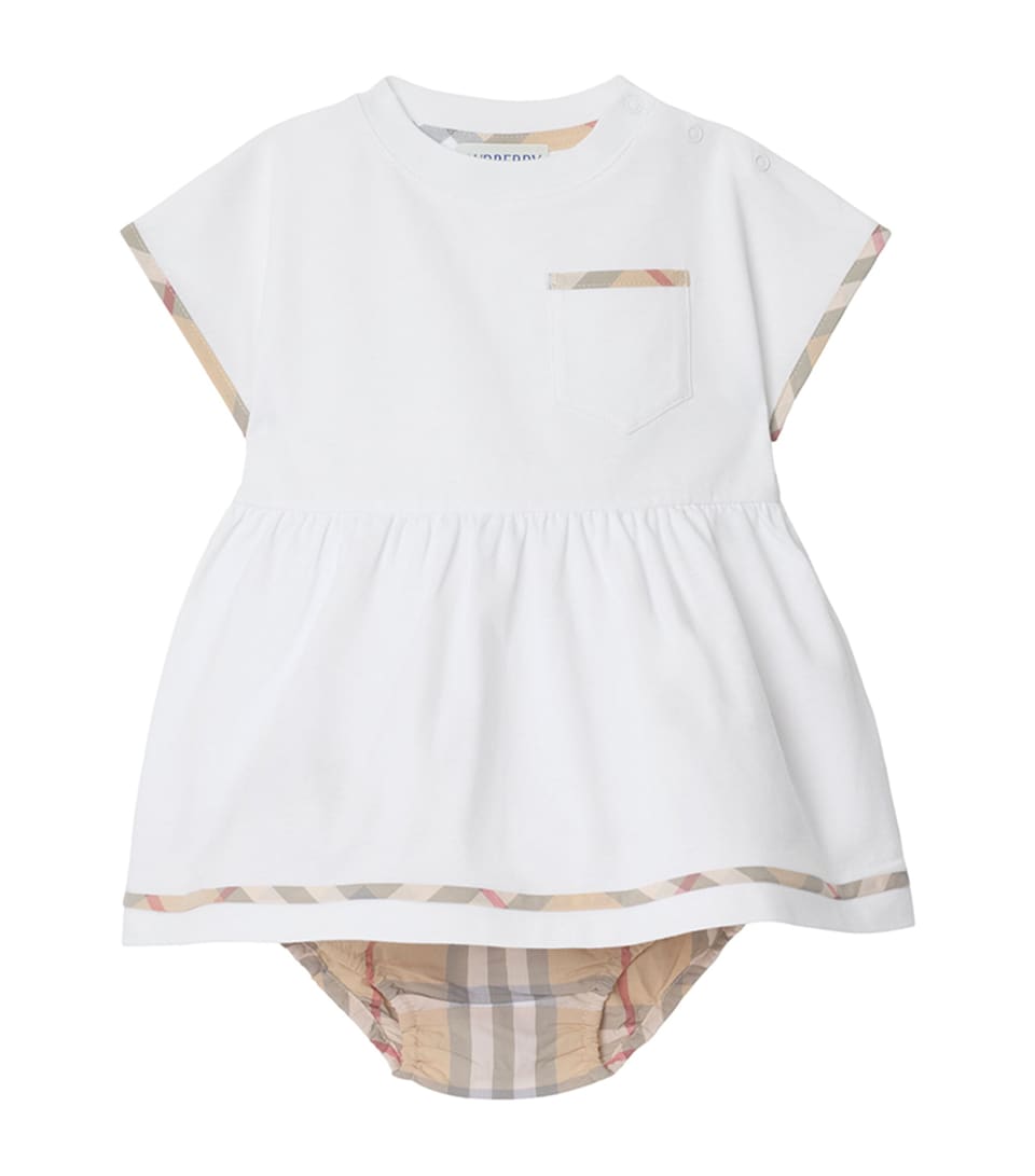 Cotton Check-Trim Dress and Bloomers Set (1-18 Months)