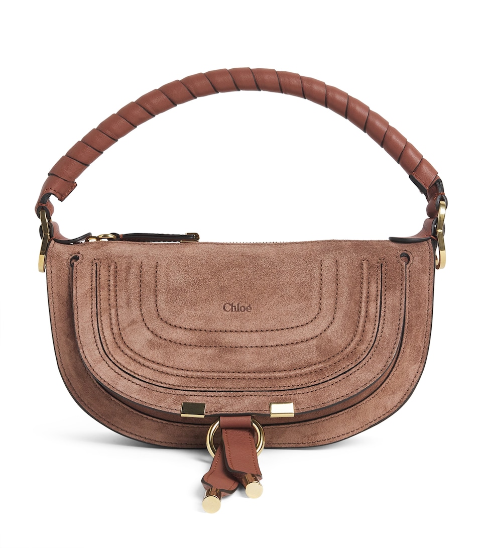 Chloé Mini Suede Marcie Shoulder Bag Blushy Brown
