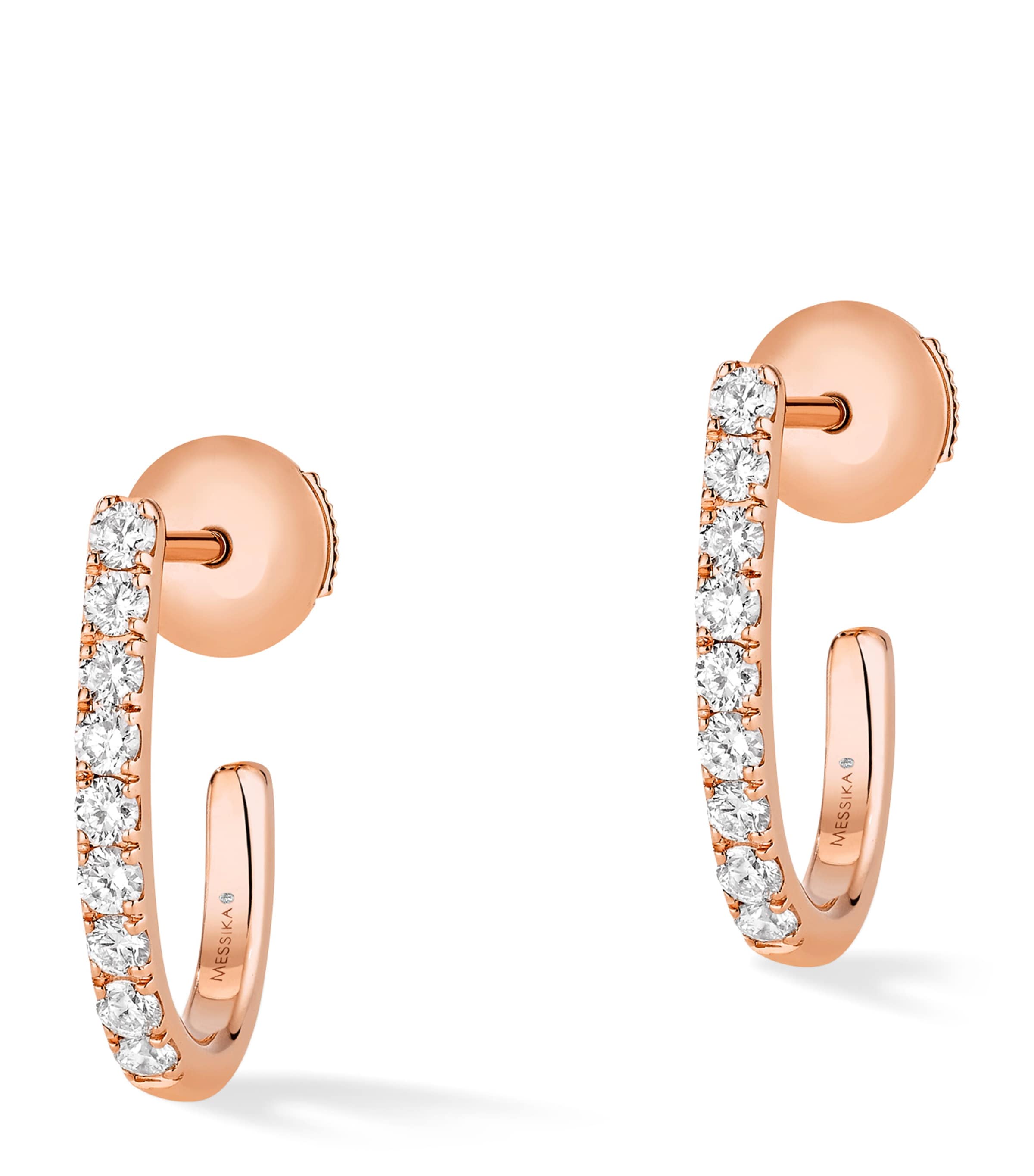Pink Gold and Diamond Gatsby Earrings