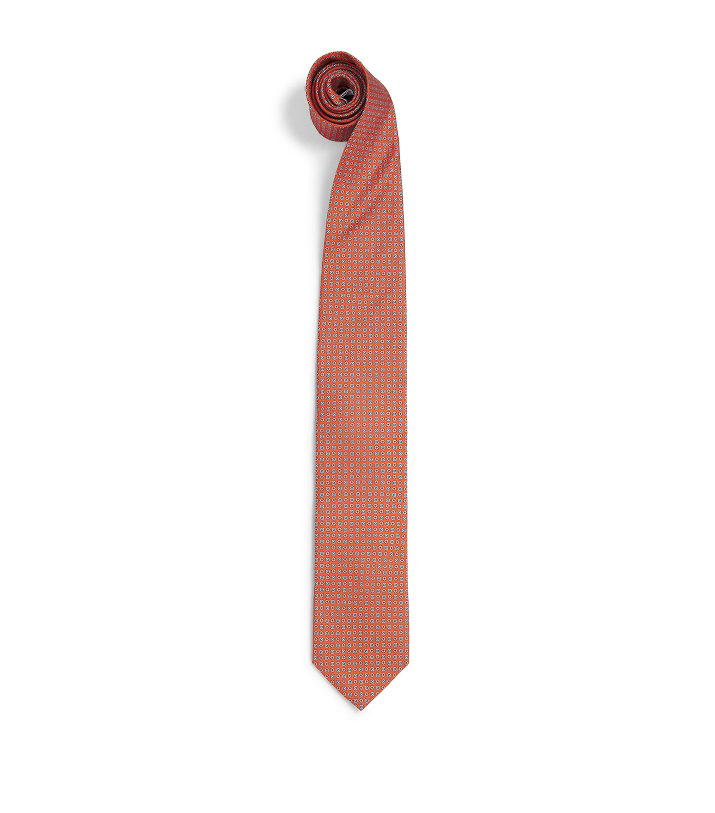 Eton Silk Floral Tie Orange