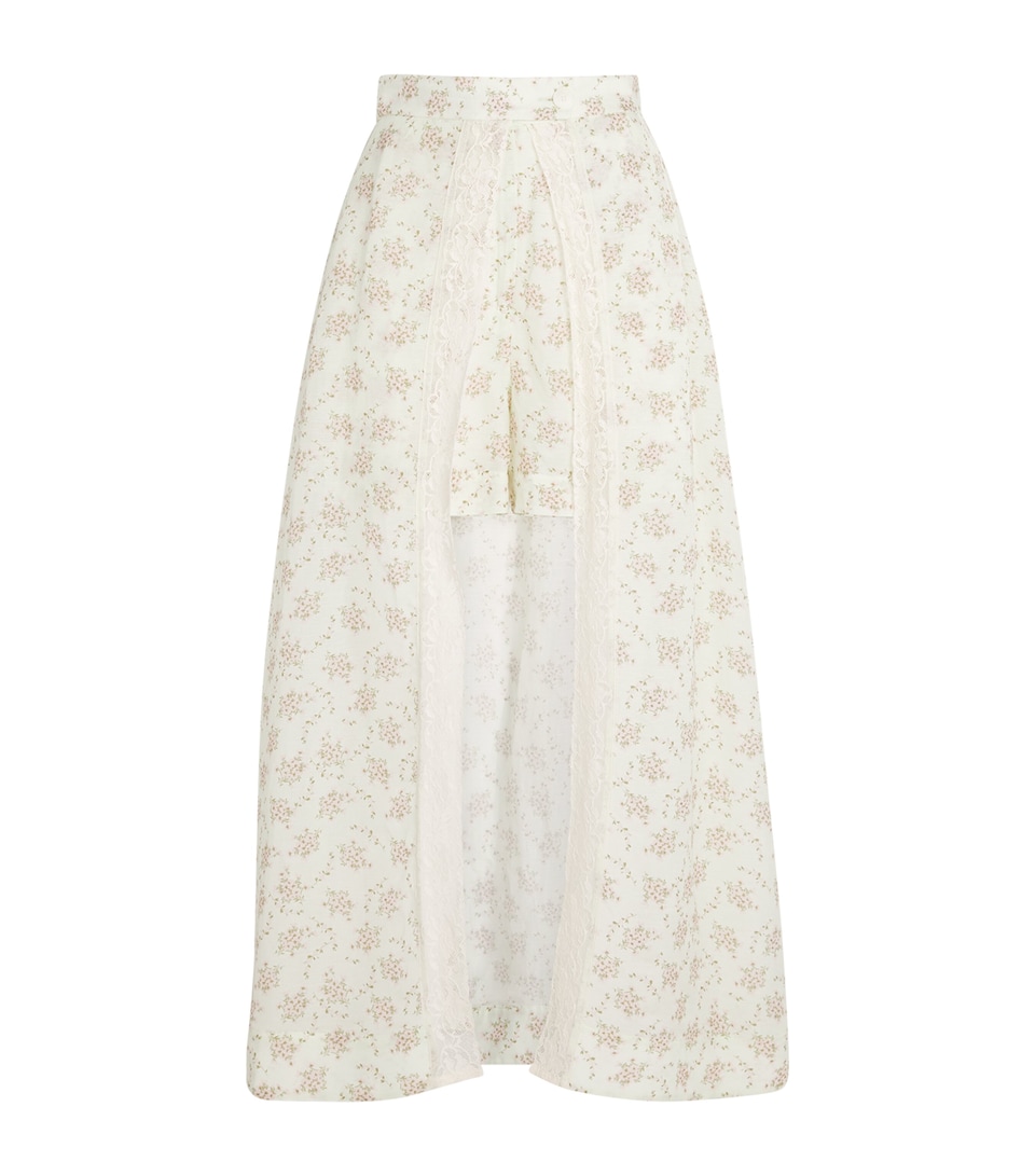 Floral-Print Maxi Skort