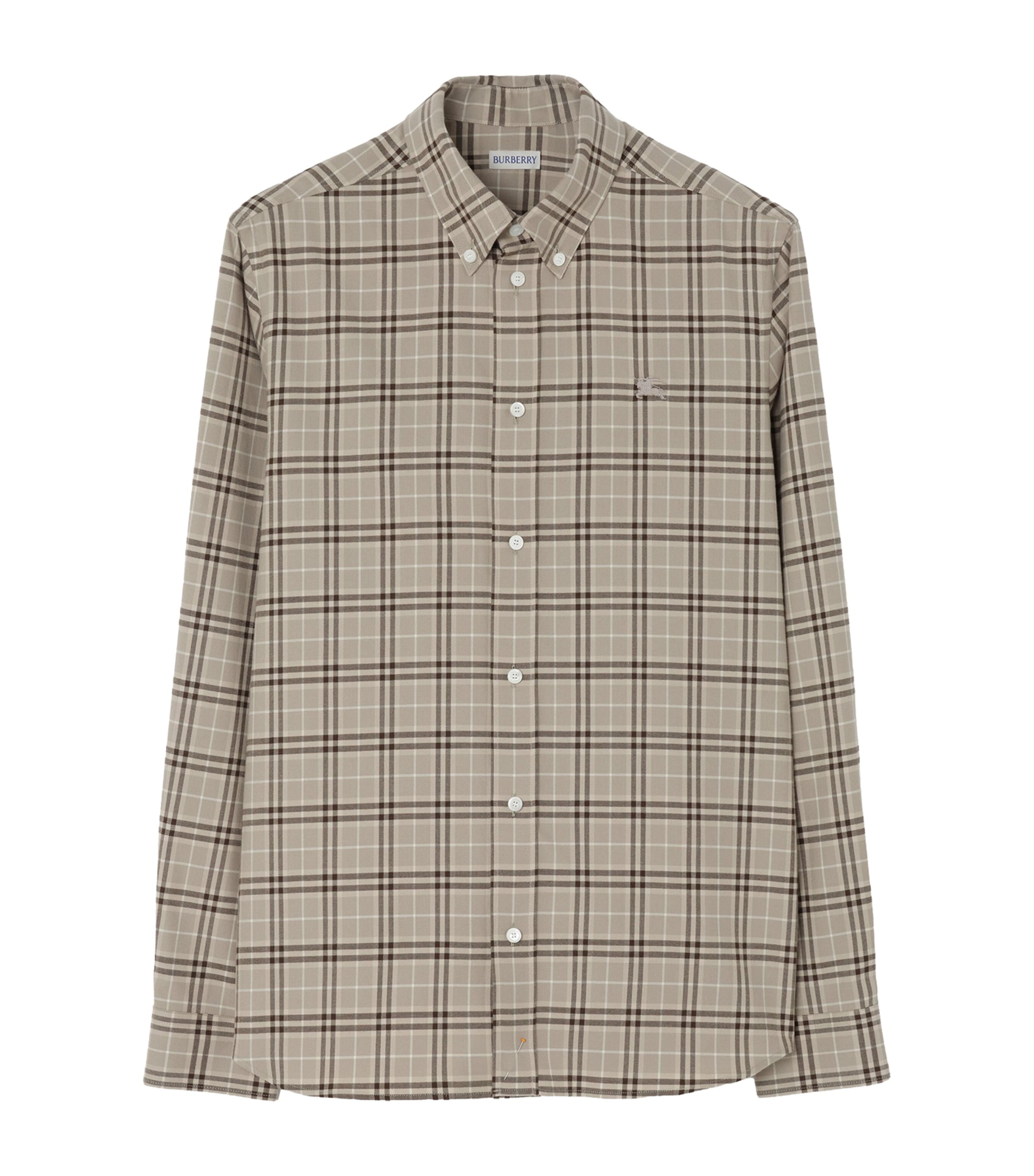 Burberry Mens Cotton Check Shirt Dove Grey Ip Check