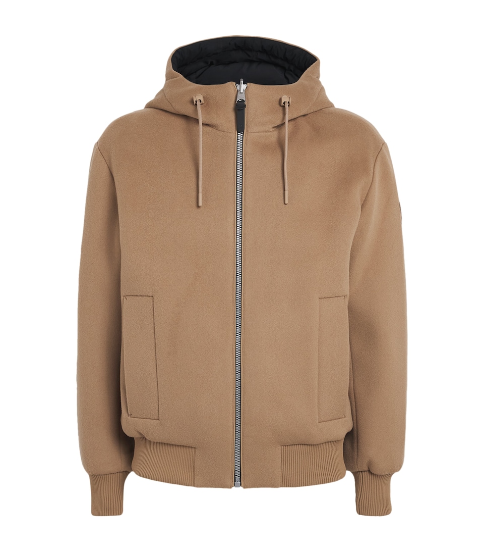 Mackage Mens Wool Down-Padded Reversible Niko Puffer Jacket Lht Camel Black