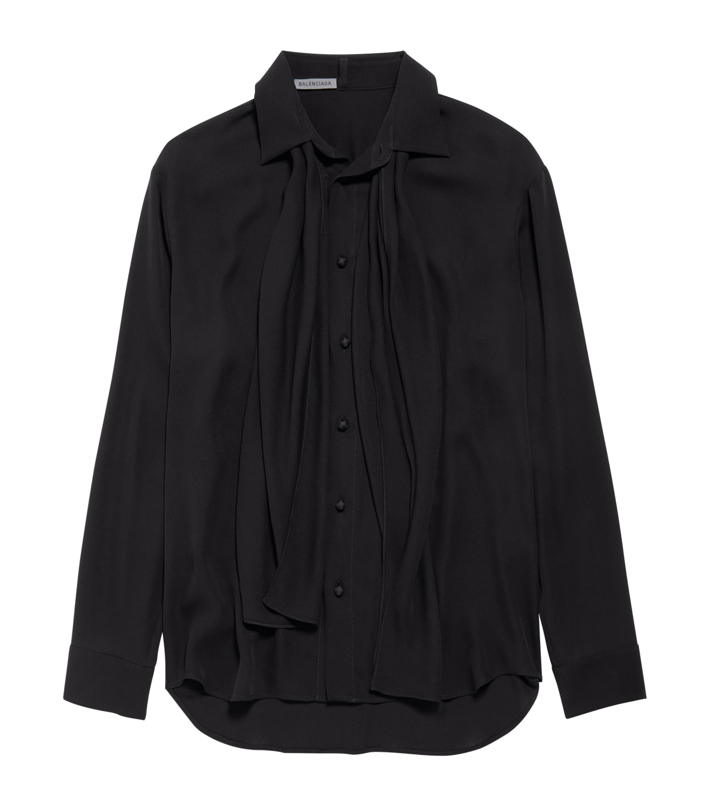 Balenciaga Womens Silk Scarf Shirt