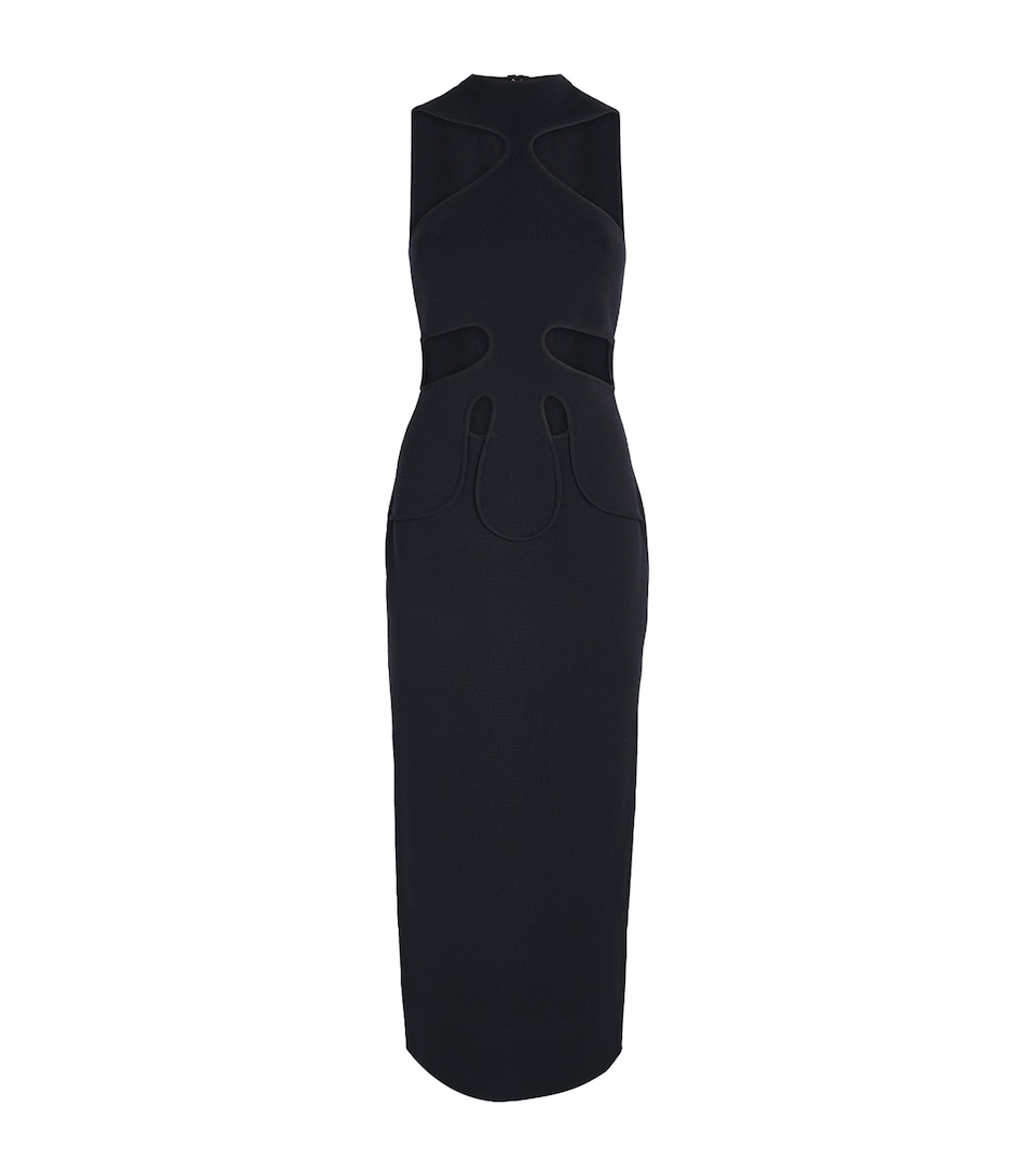 Cult Gaia Womens Knitted Baylee Midi Dress Black
